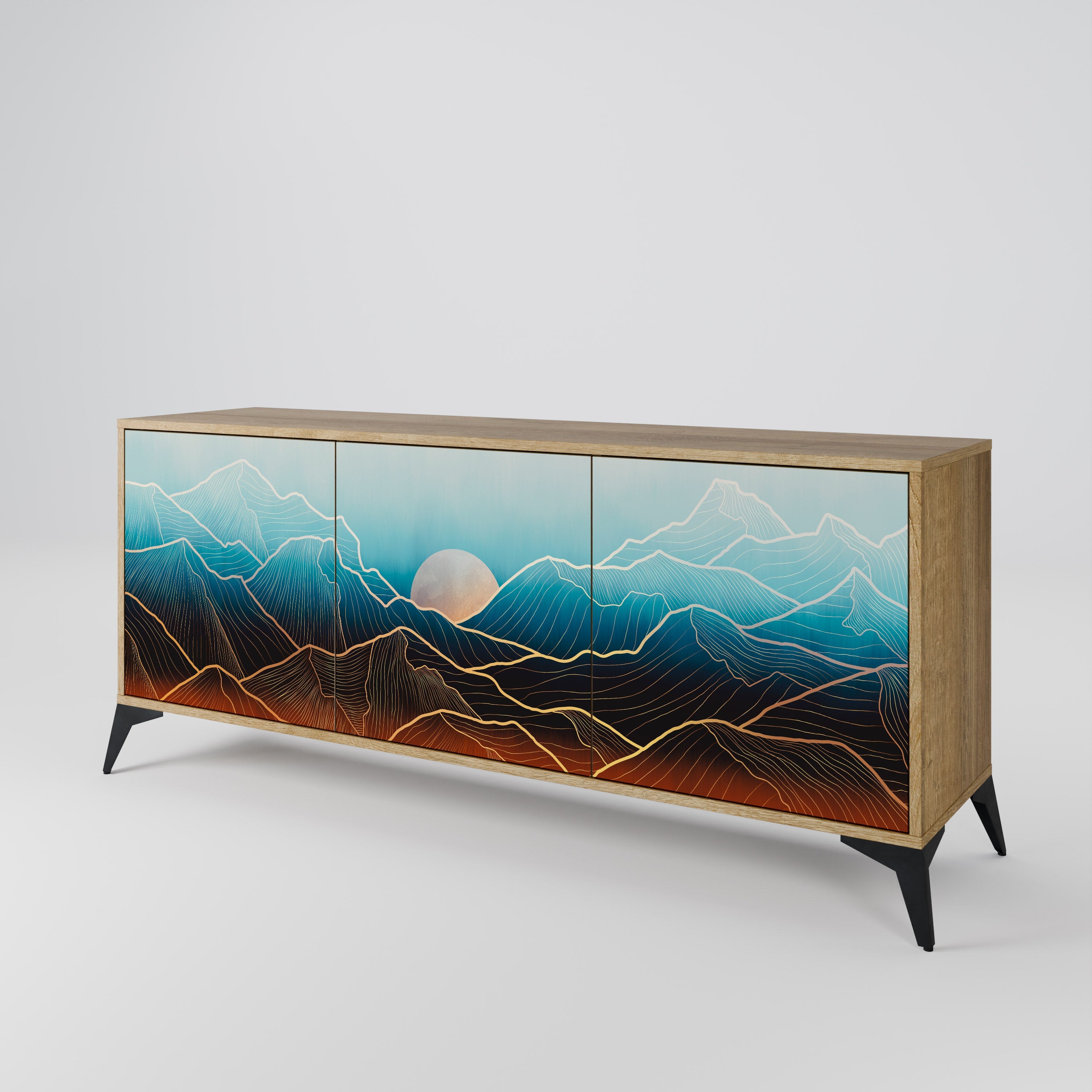 LUNAR SECRETS 3-türiges Sideboard in Eichenoptik
