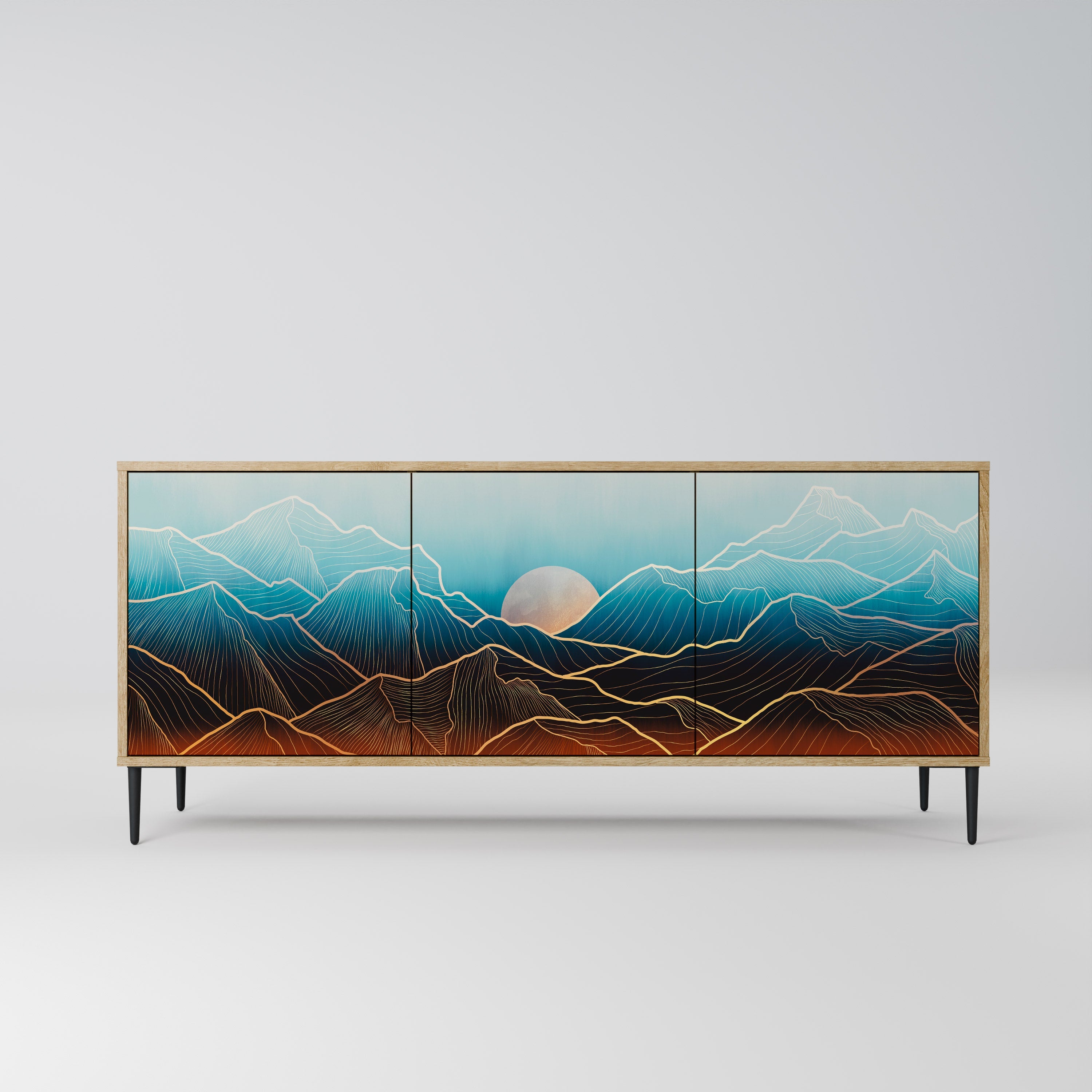 LUNAR SECRETS 3-türiges Sideboard in Eichenoptik