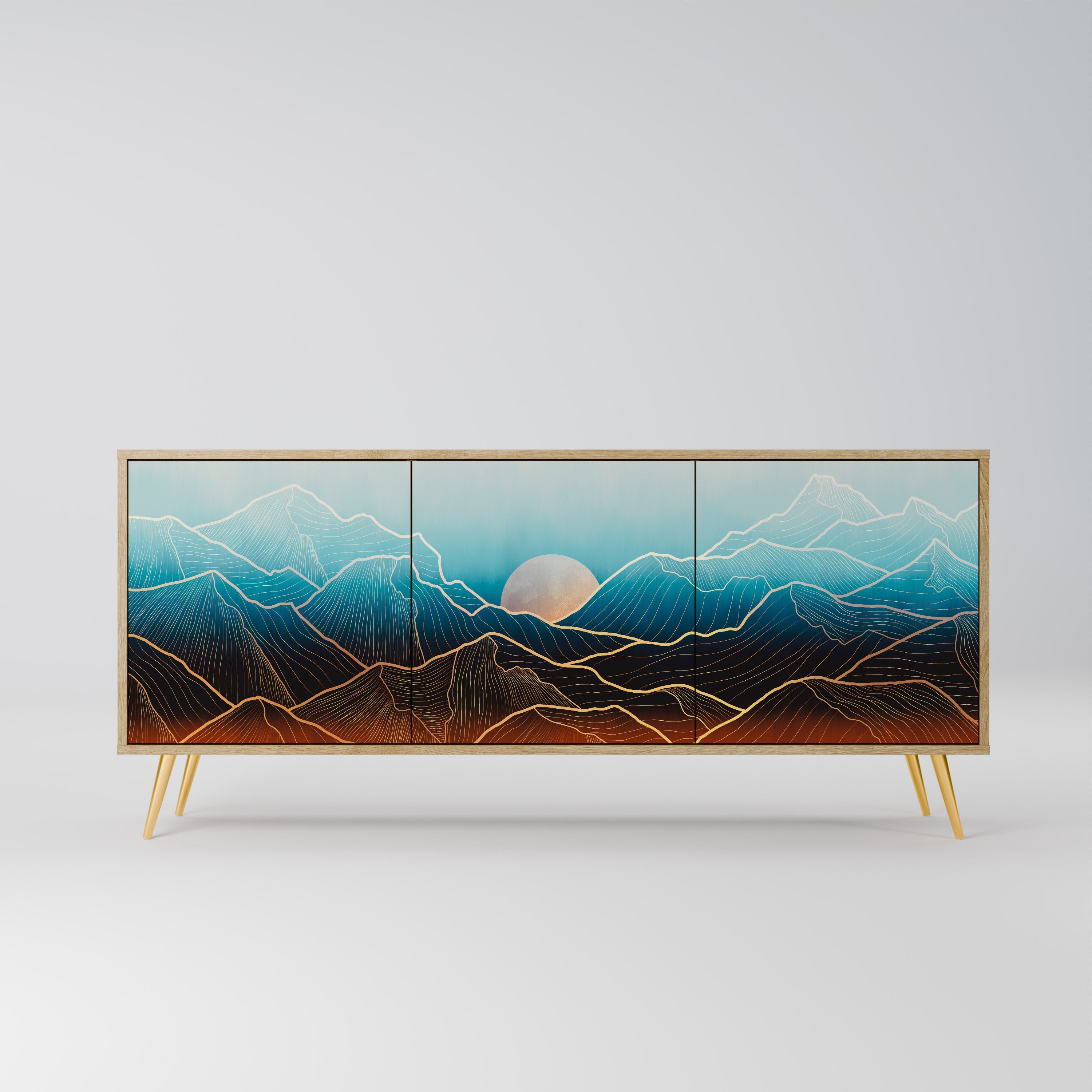 LUNAR SECRETS 3-türiges Sideboard in Eichenoptik