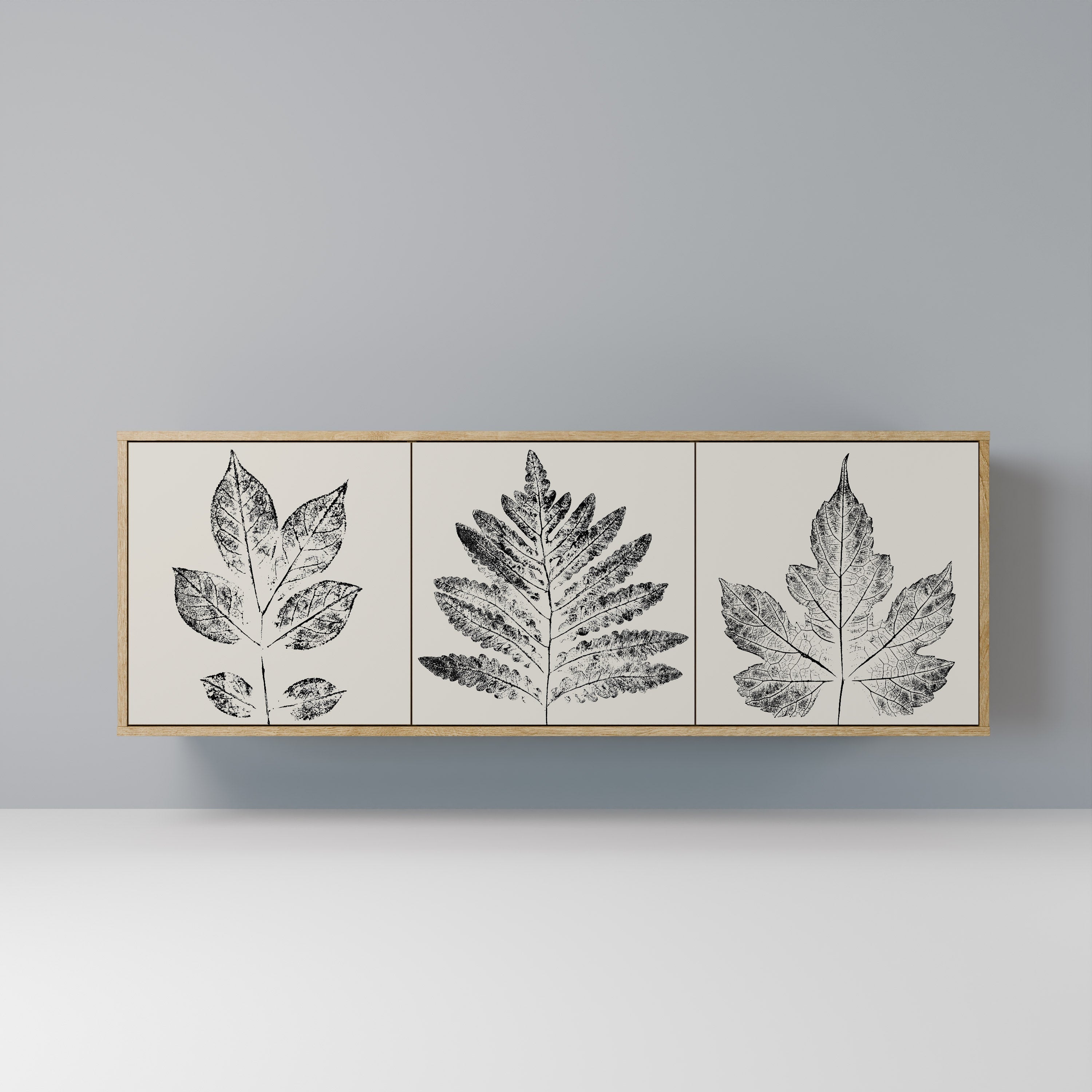 LEAFY STAMPS 3-türiges Sideboard in Eichenoptik