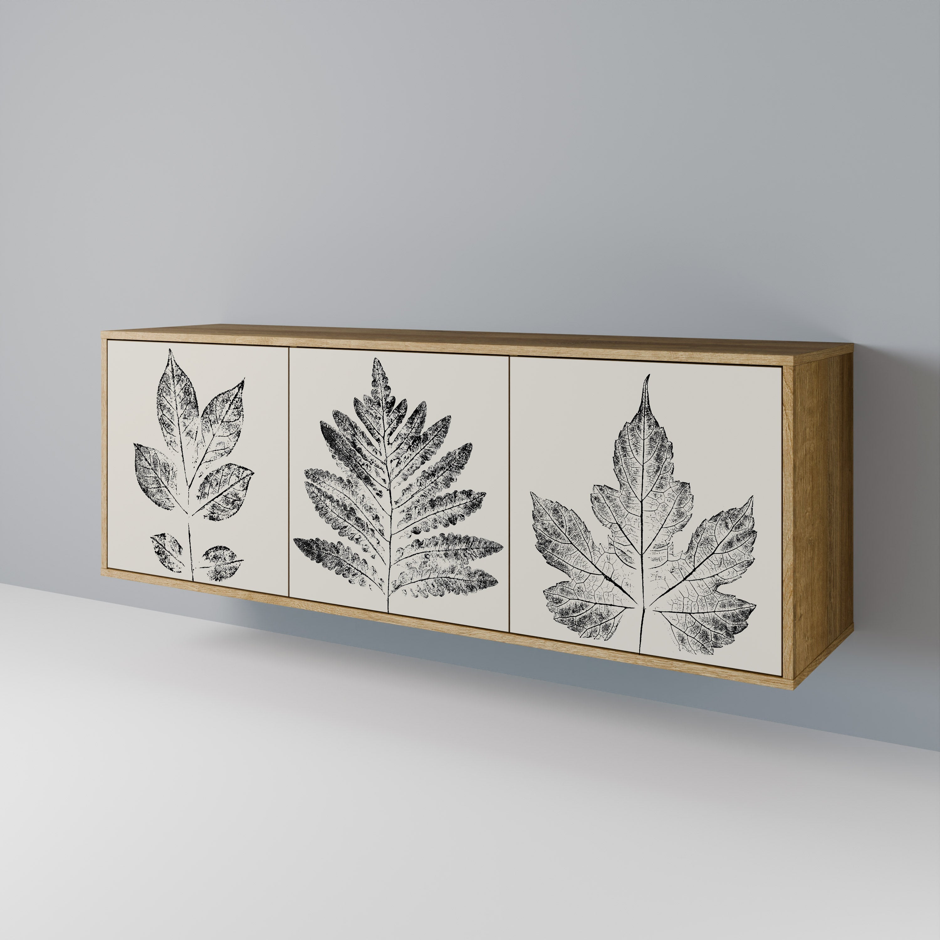 LEAFY STAMPS 3-türiges Sideboard in Eichenoptik