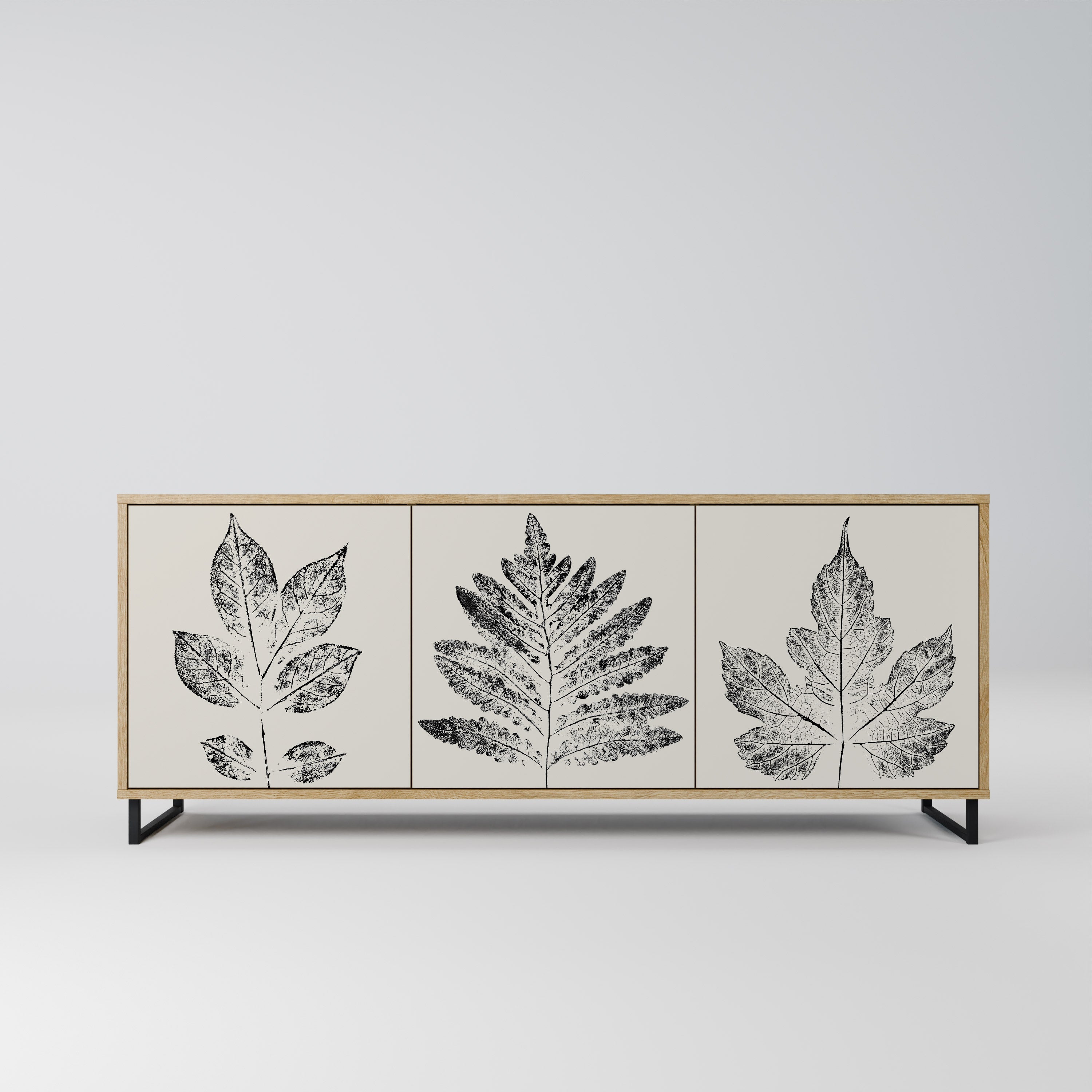LEAFY STAMPS 3-türiges Sideboard in Eichenoptik