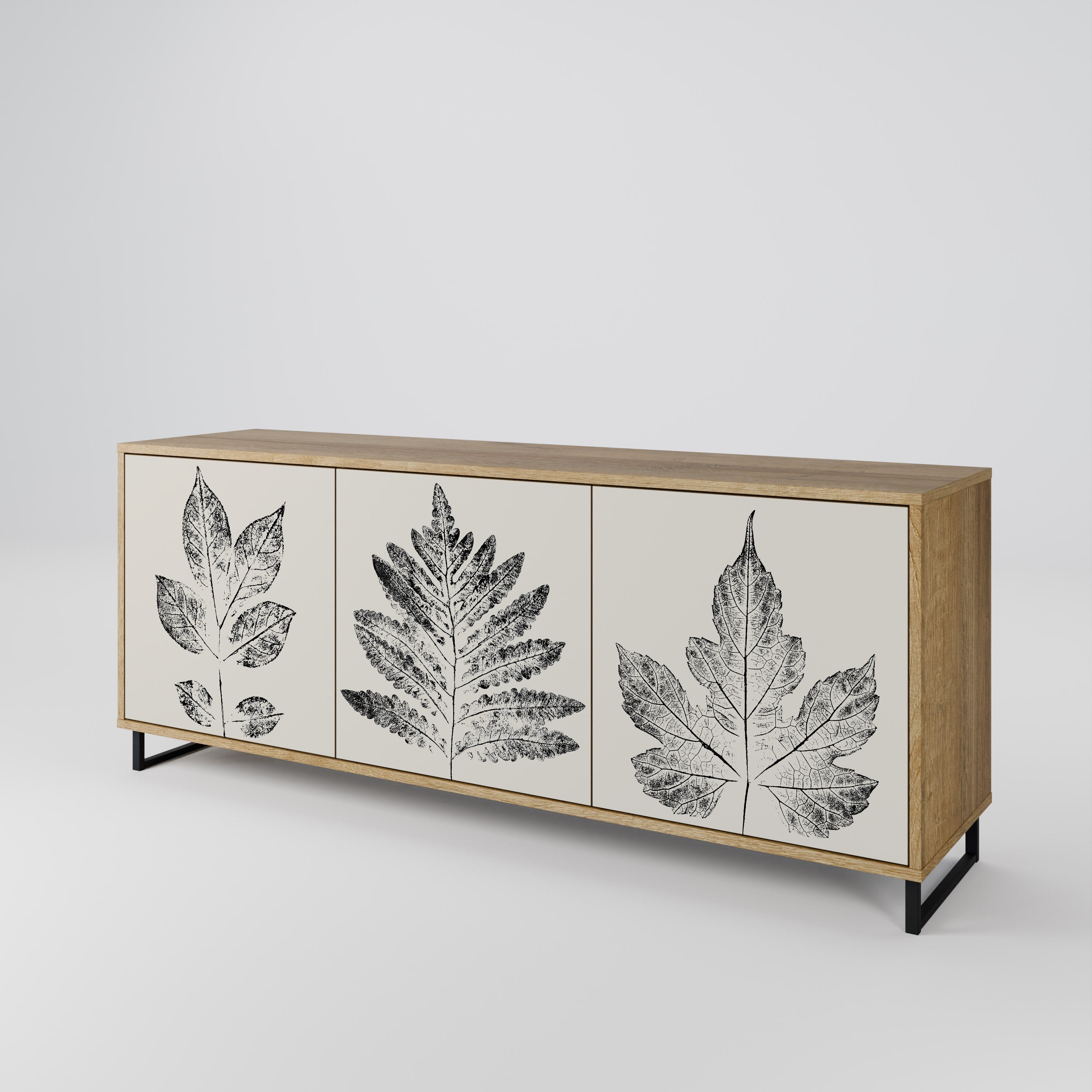 LEAFY STAMPS 3-türiges Sideboard in Eichenoptik