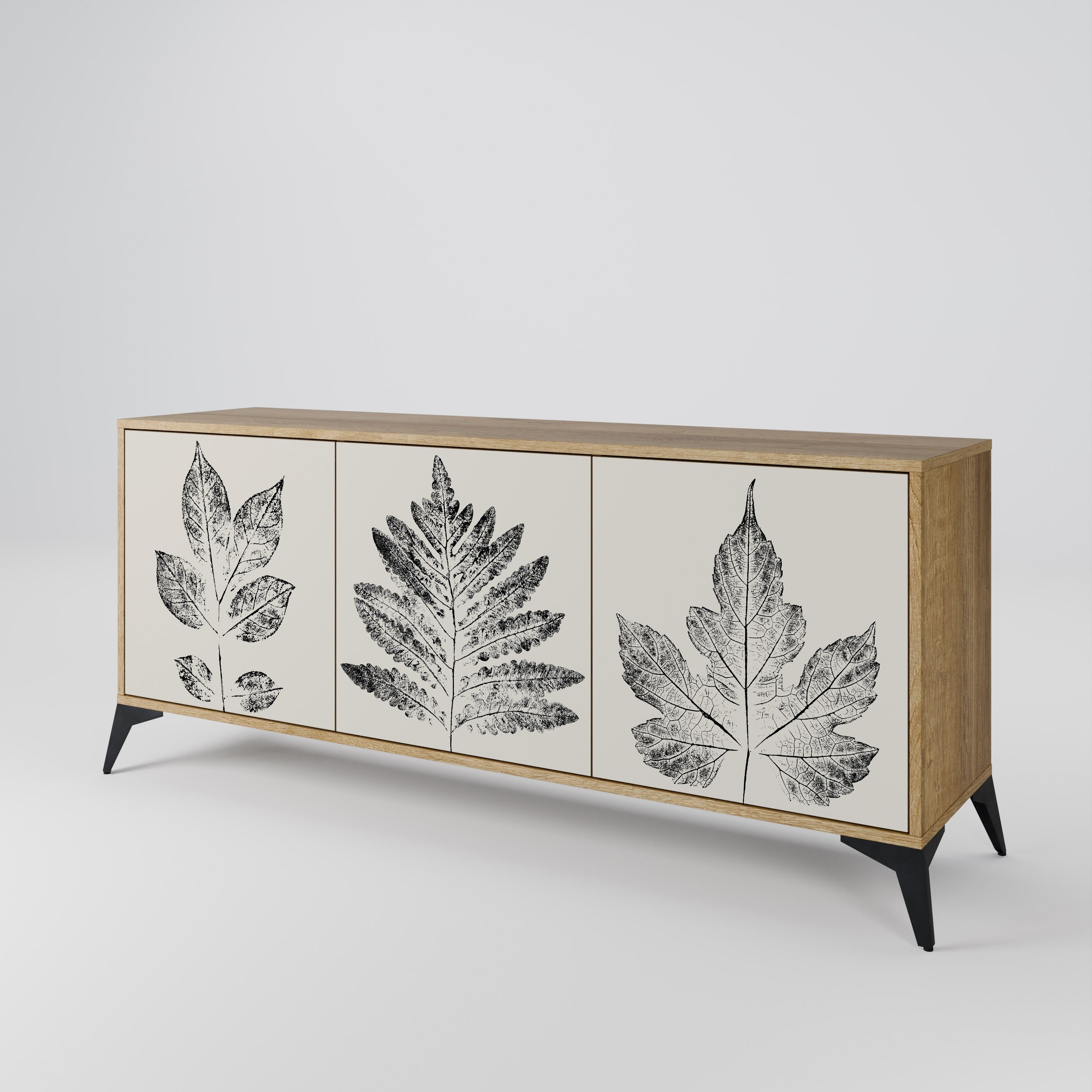 LEAFY STAMPS 3-türiges Sideboard in Eichenoptik