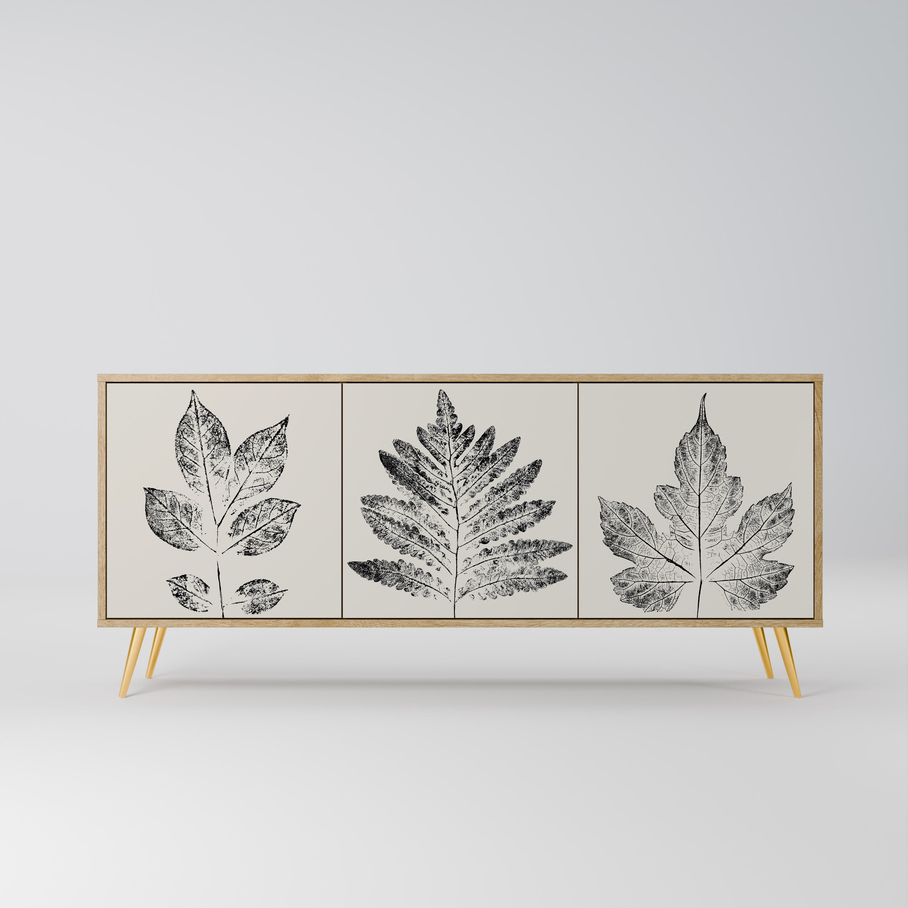 LEAFY STAMPS 3-türiges Sideboard in Eichenoptik
