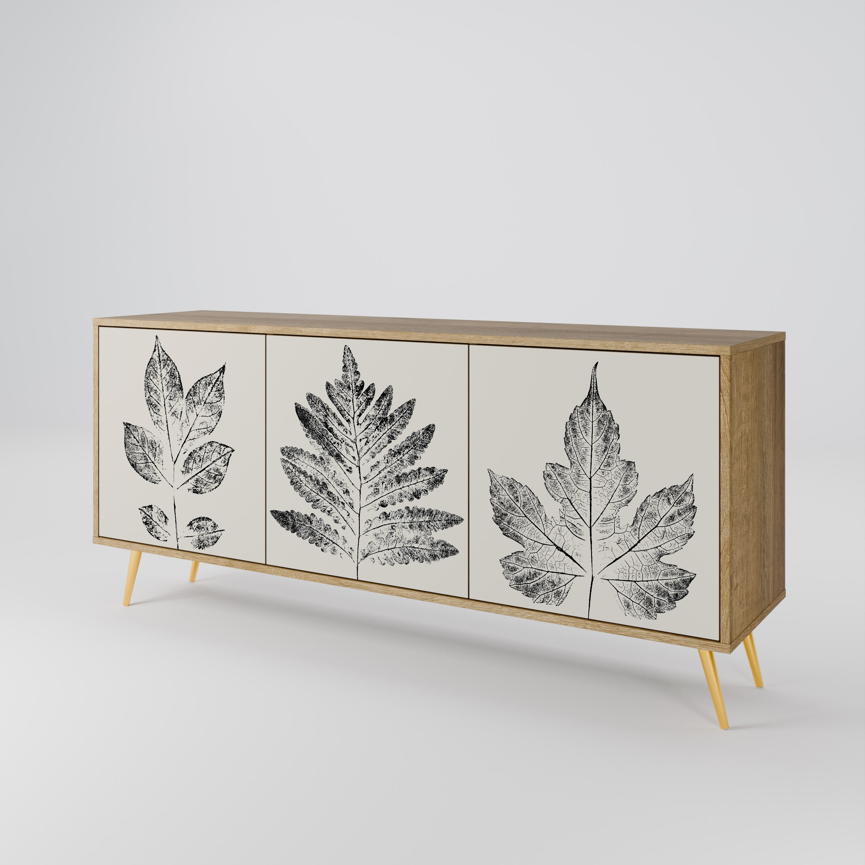 LEAFY STAMPS 3-türiges Sideboard in Eichenoptik