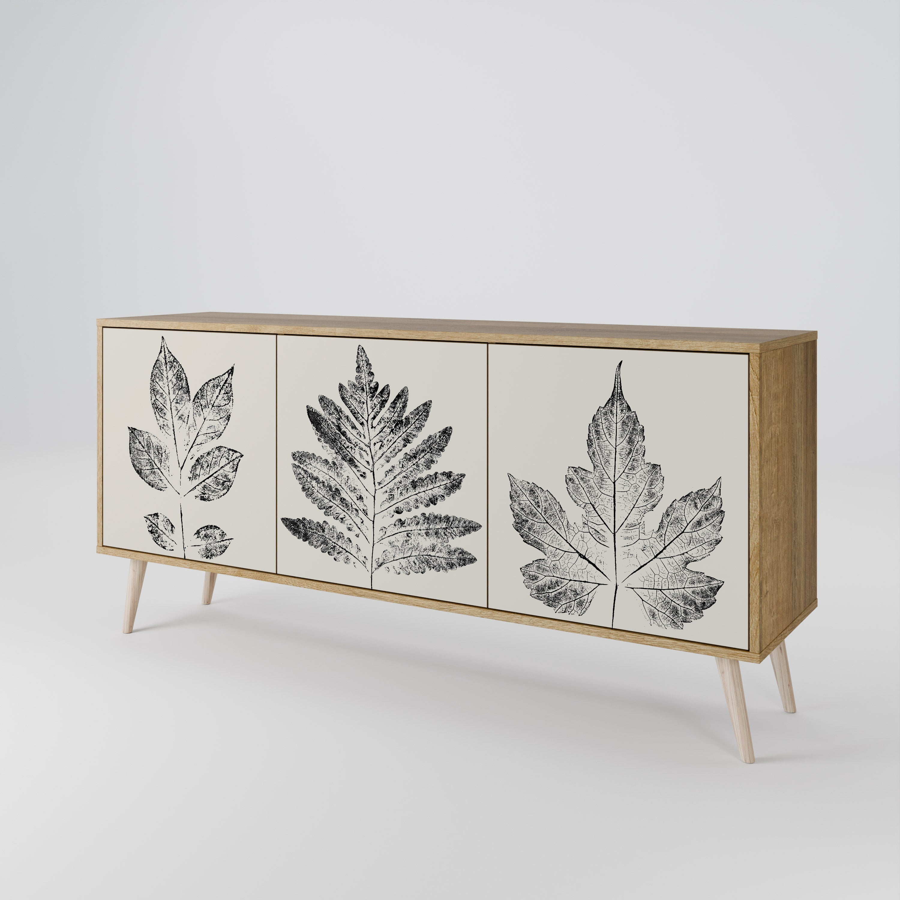 LEAFY STAMPS 3-türiges Sideboard in Eichenoptik