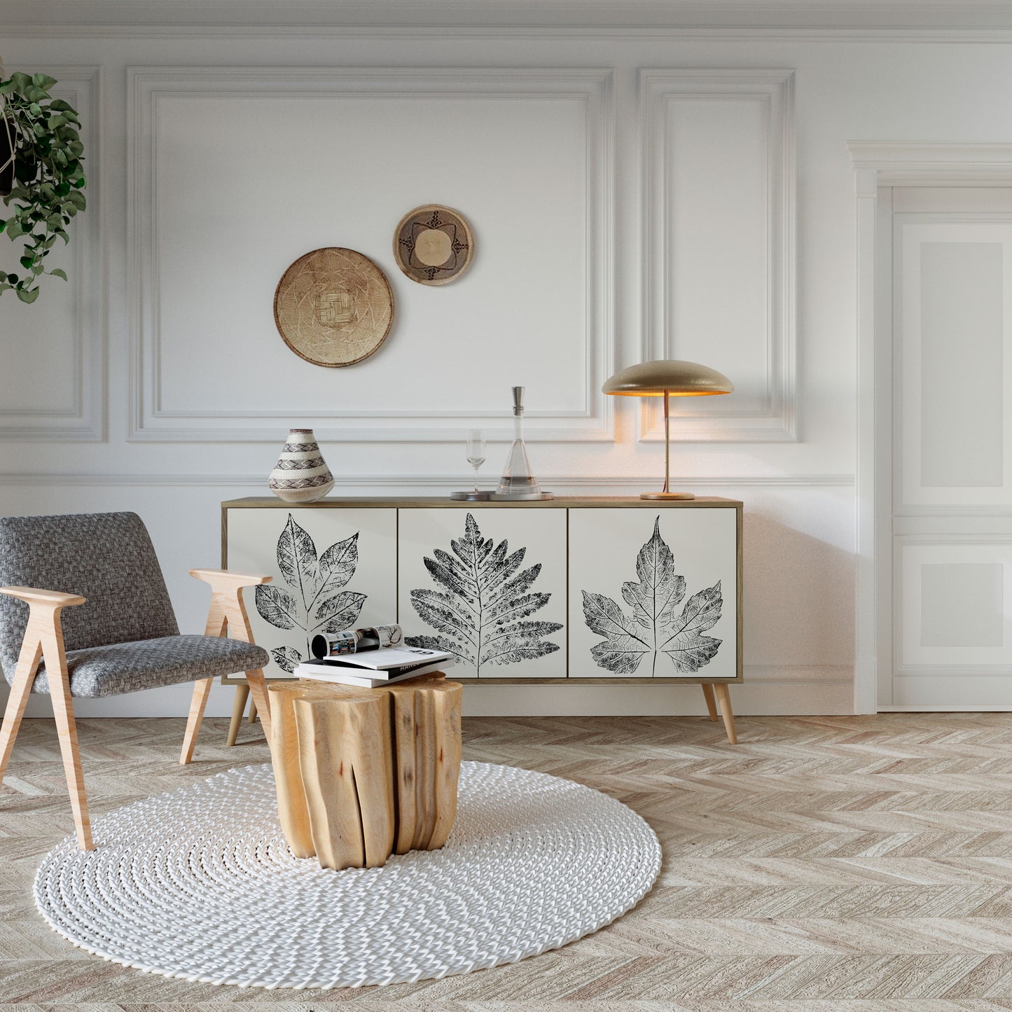 LEAFY STAMPS 3-türiges Sideboard