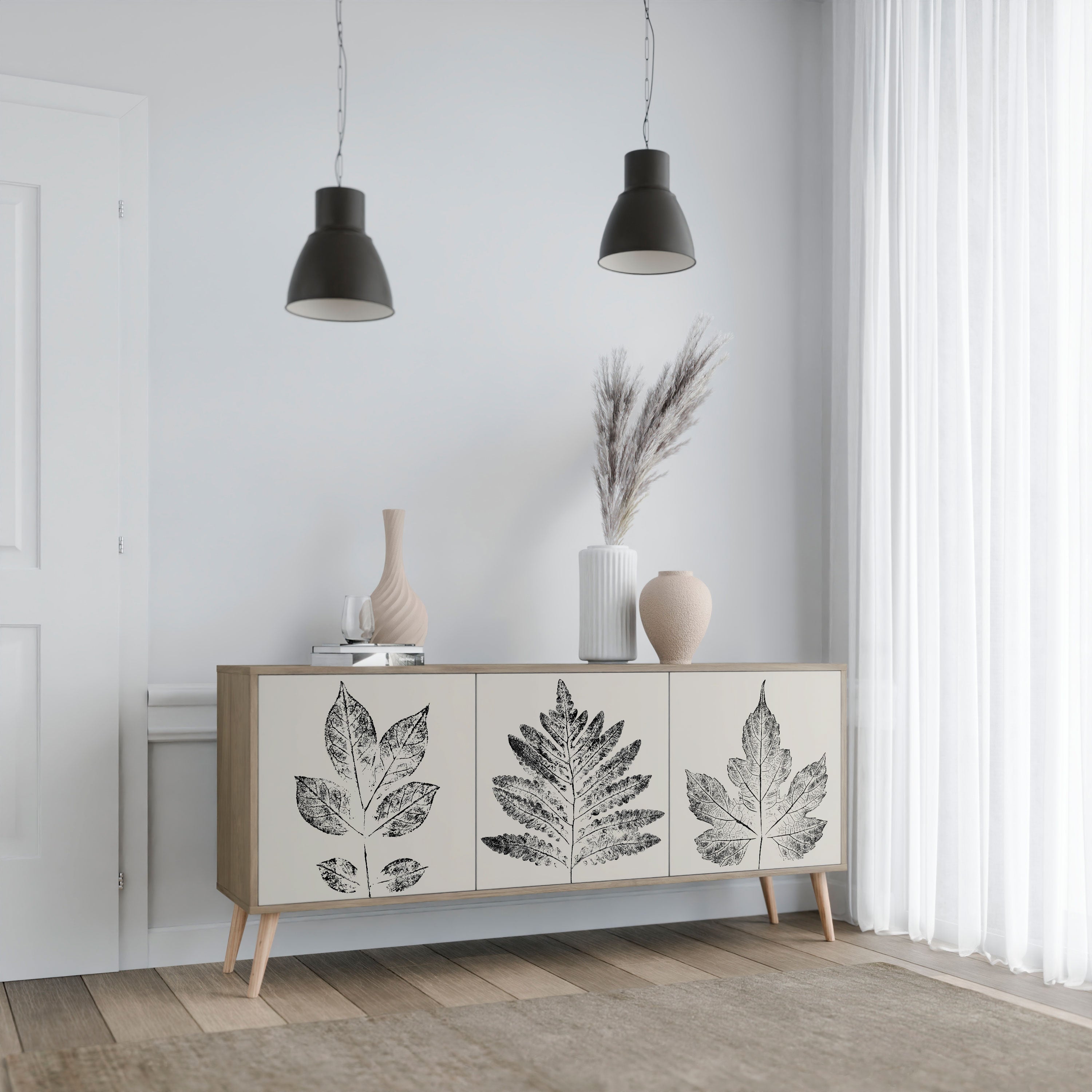 LEAFY STAMPS 3-türiges Sideboard in Eichenoptik