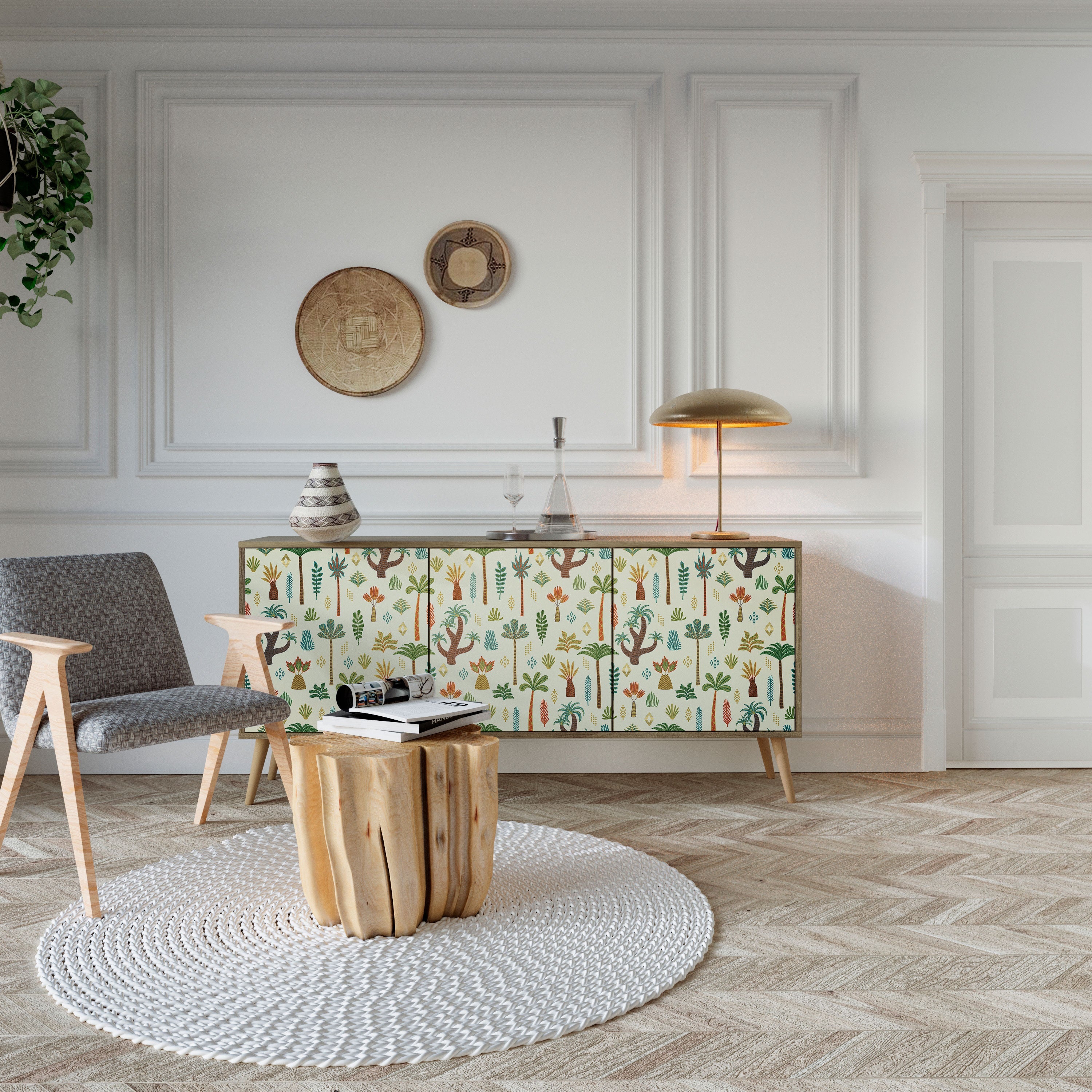 PALM SPRING 3-türiges Sideboard in Eichenoptik