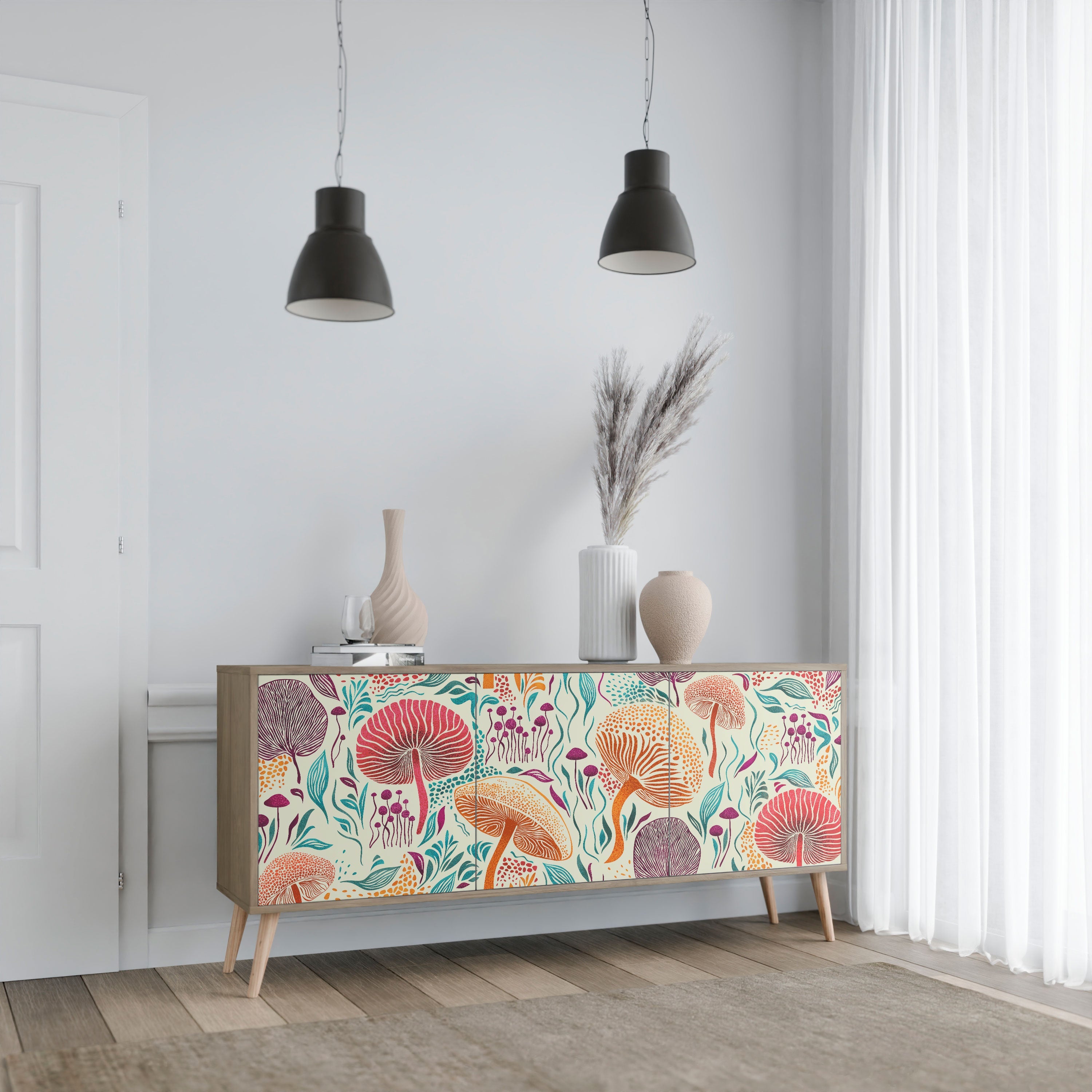FUNGUS FANTASY 3-türiges Sideboard in Eichenoptik