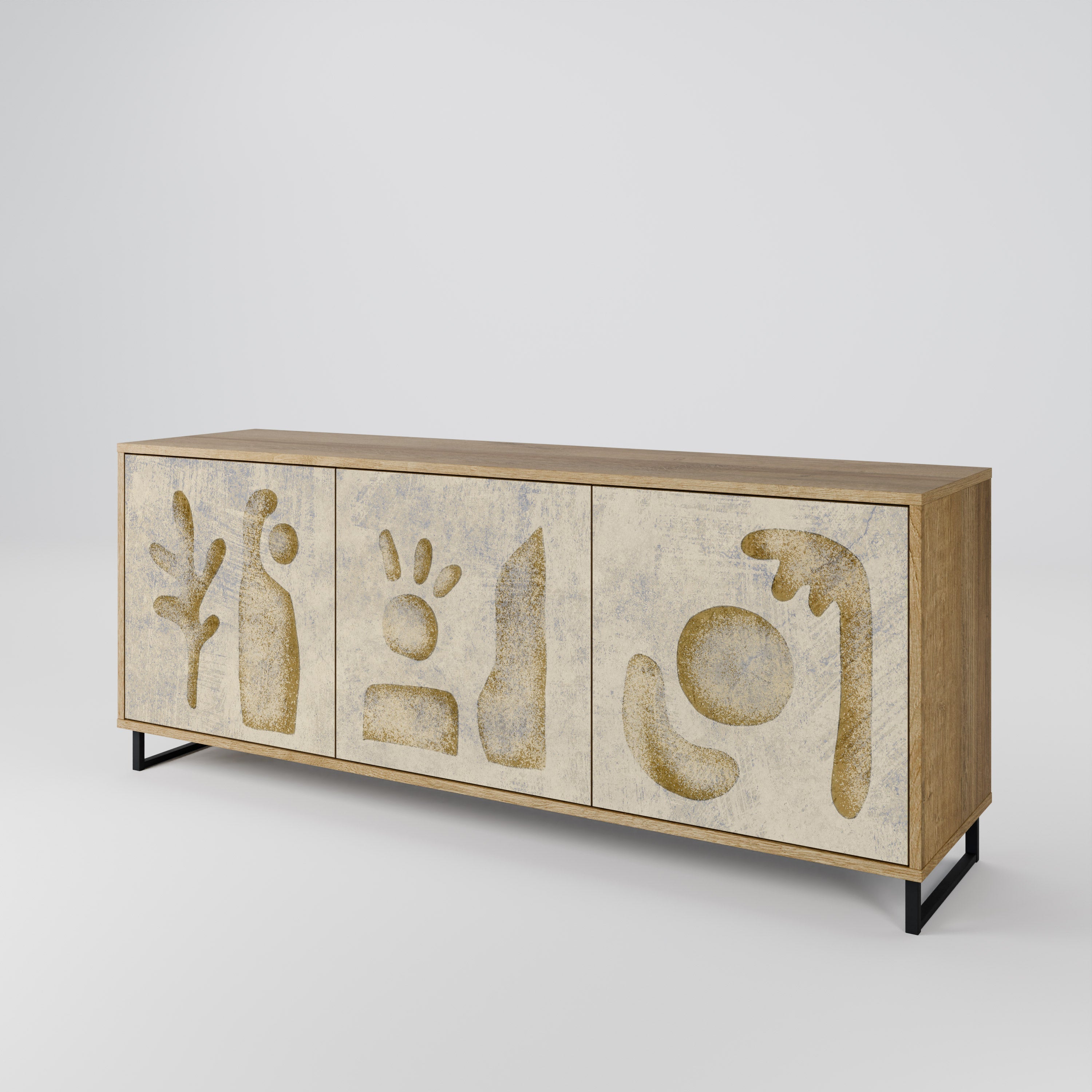SAND SCULPTURES 3-türiges Sideboard in Eichenoptik