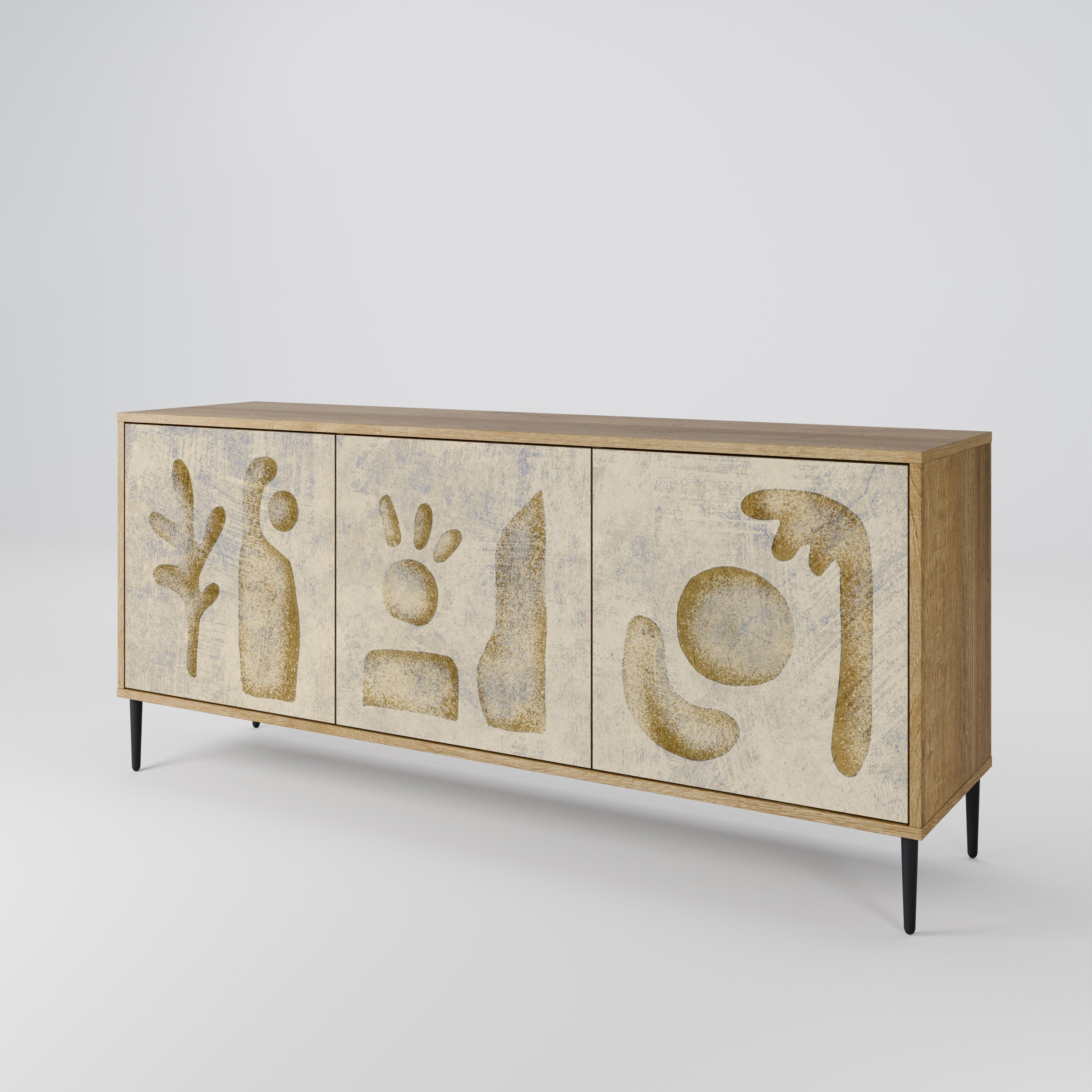SAND SCULPTURES 3-türiges Sideboard in Eichenoptik