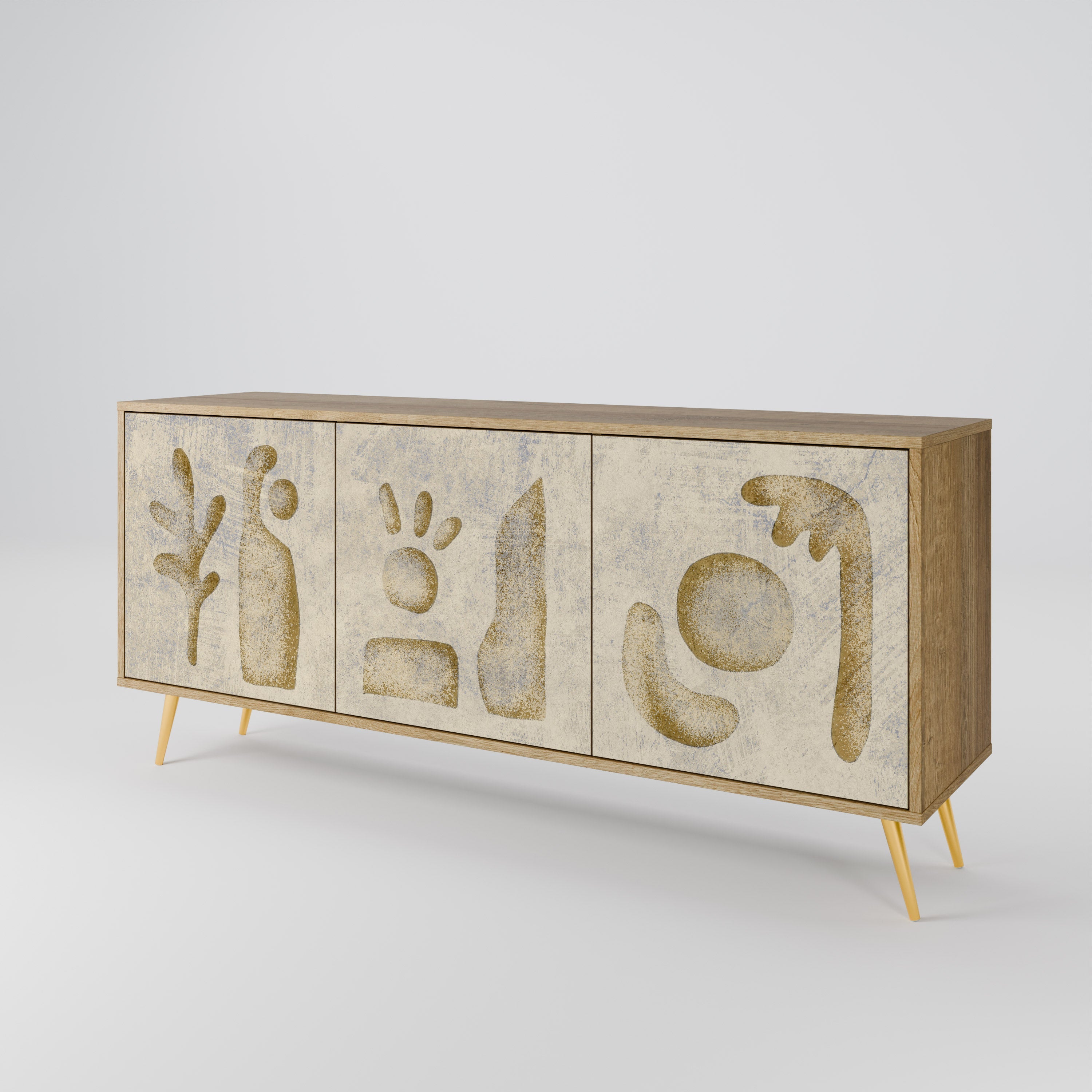 SAND SCULPTURES 3-türiges Sideboard in Eichenoptik