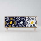 CITRUS BLACK AND WHITE Sideboard mit 3 Türen in Eiche-Optik