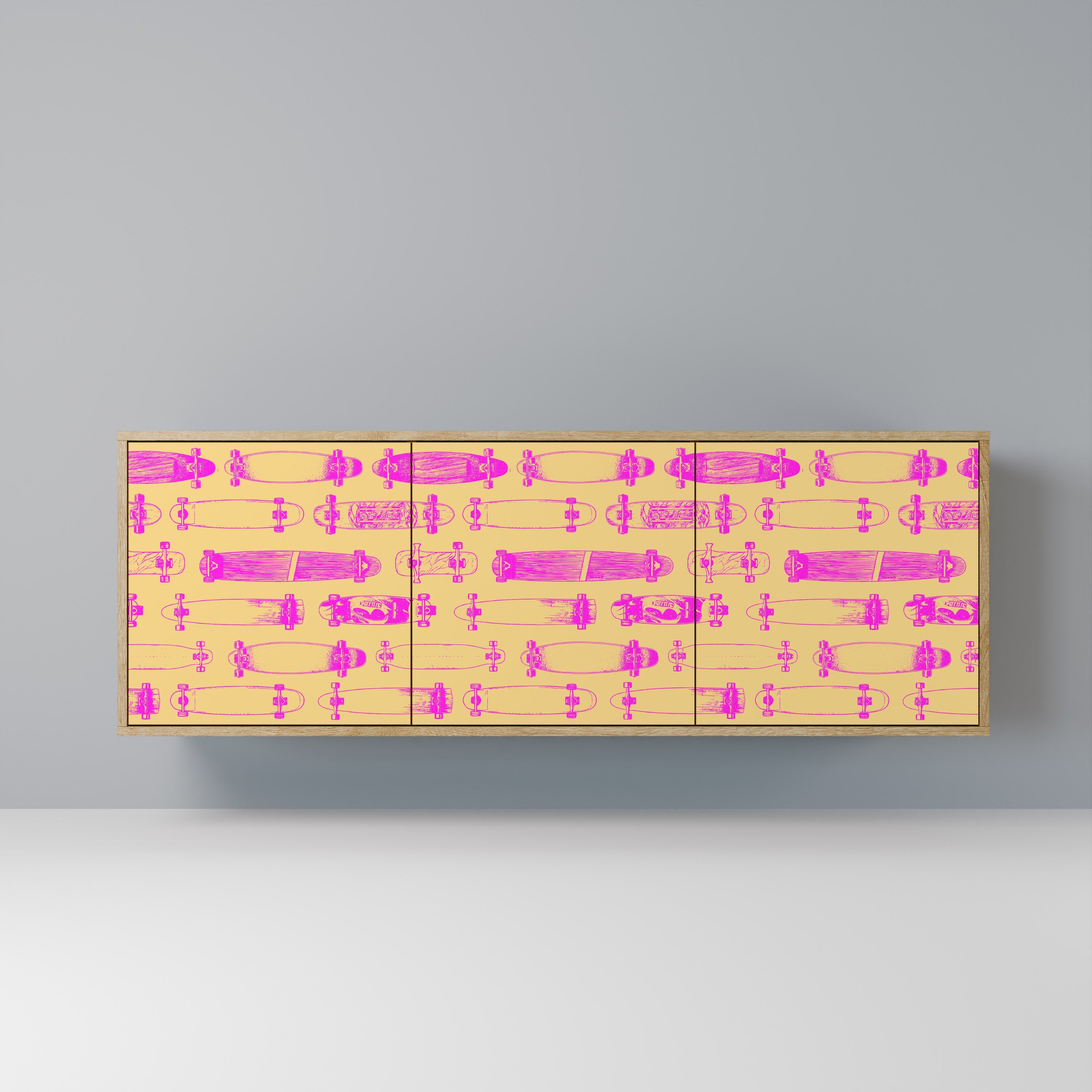 SKATEBOARD ARTISTRY 3-türiges Sideboard in Eichenoptik