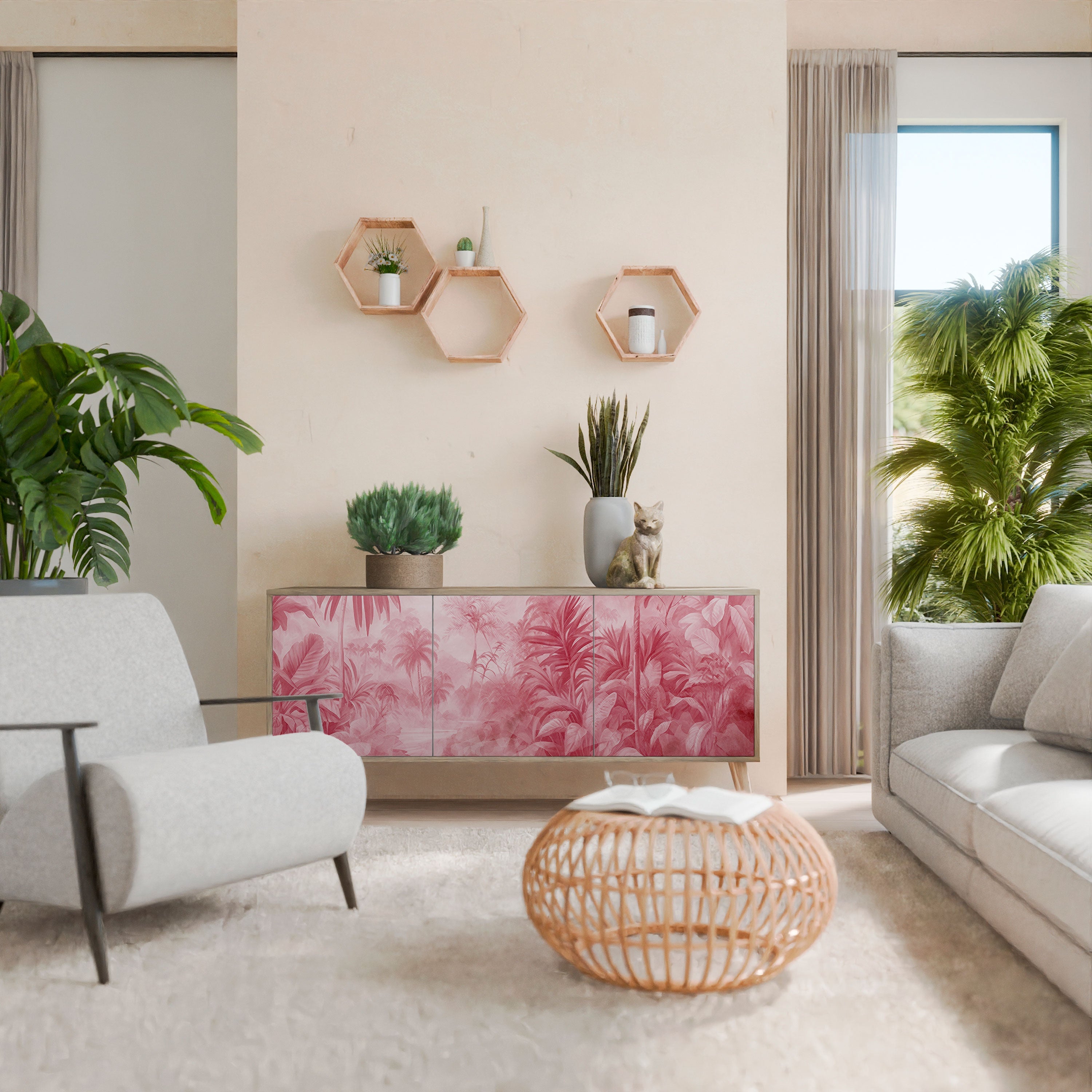 SWEET TROPICS 3-türiges Sideboard in Eichenoptik