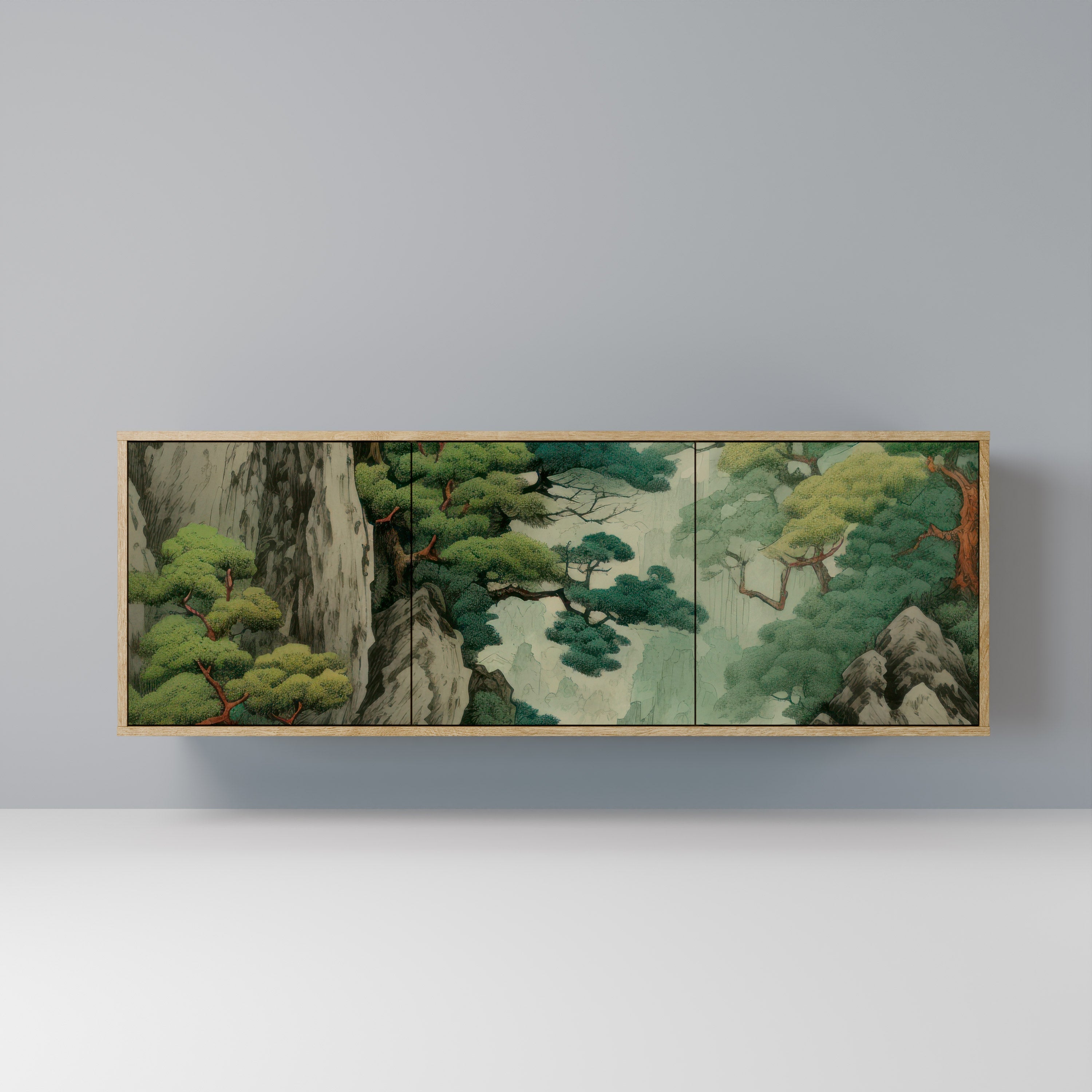 VERDURE ABYSS 3-türiges Sideboard in Eichenoptik