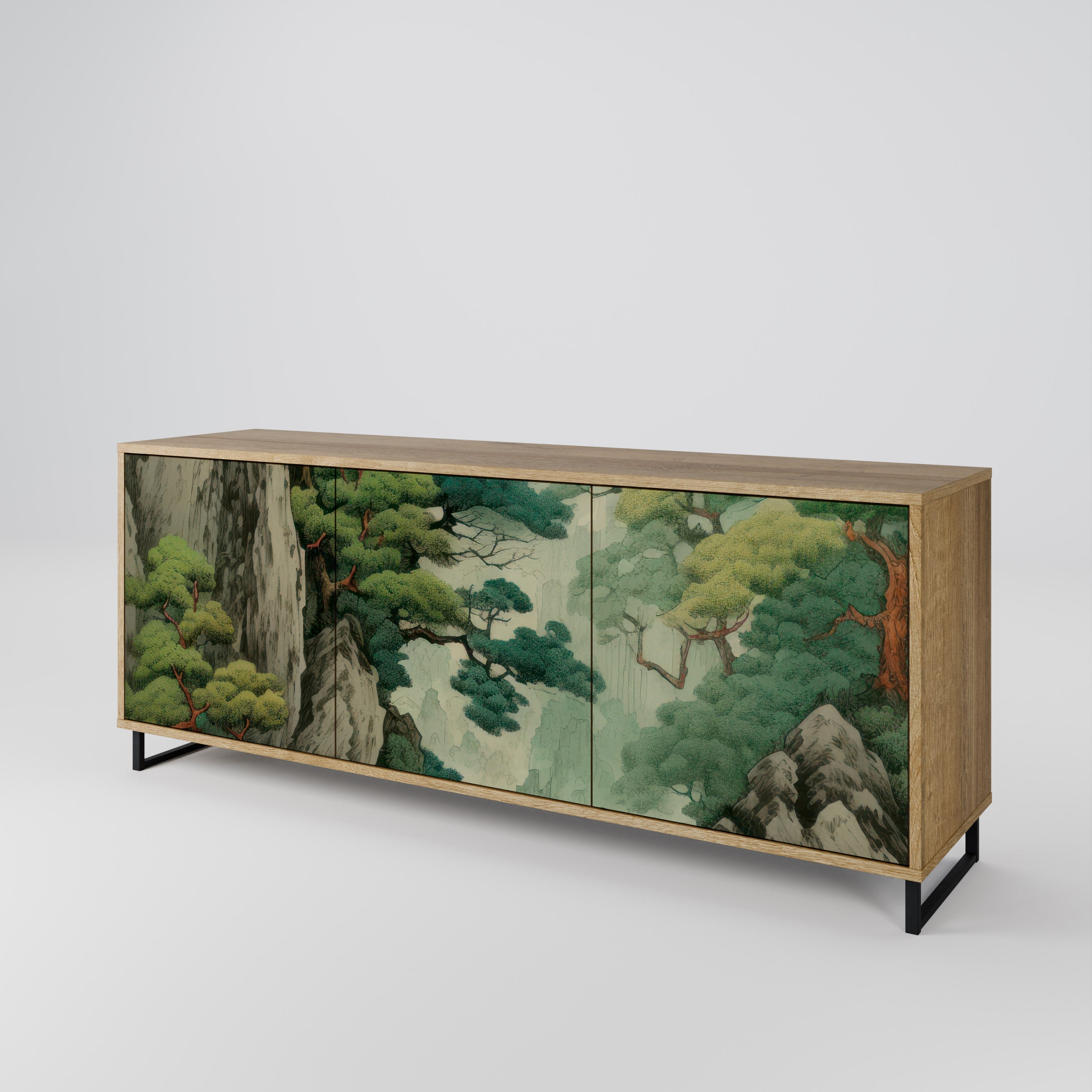 VERDURE ABYSS 3-türiges Sideboard in Eichenoptik