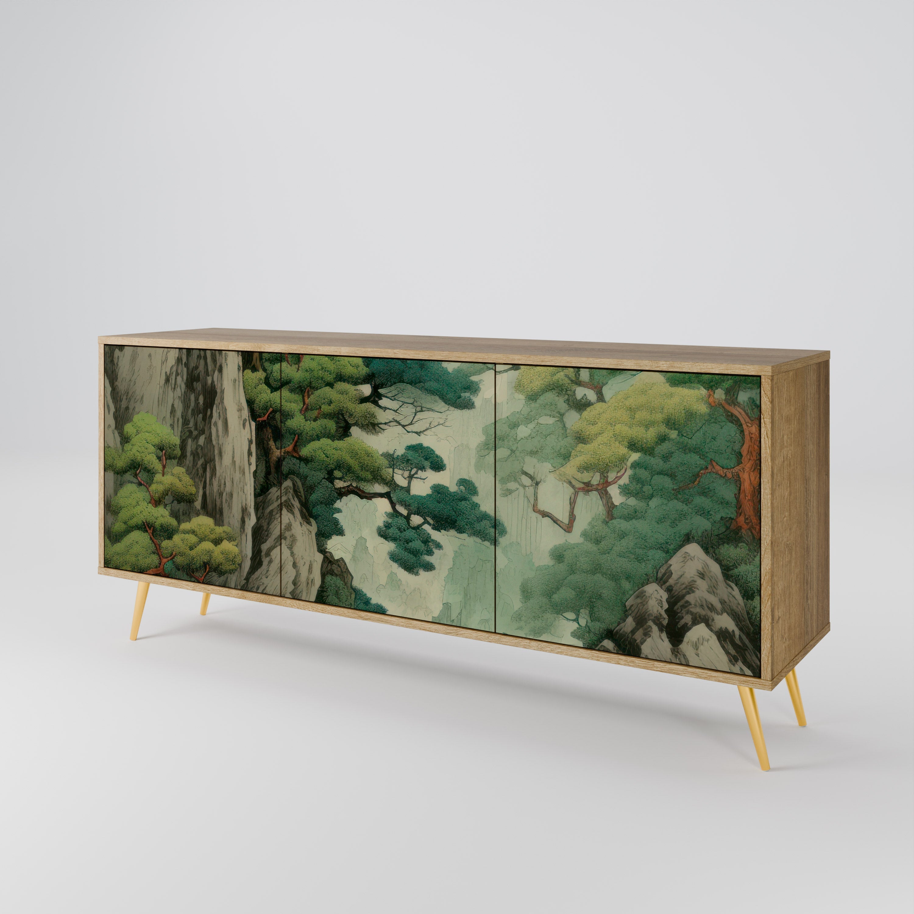 VERDURE ABYSS 3-türiges Sideboard in Eichenoptik