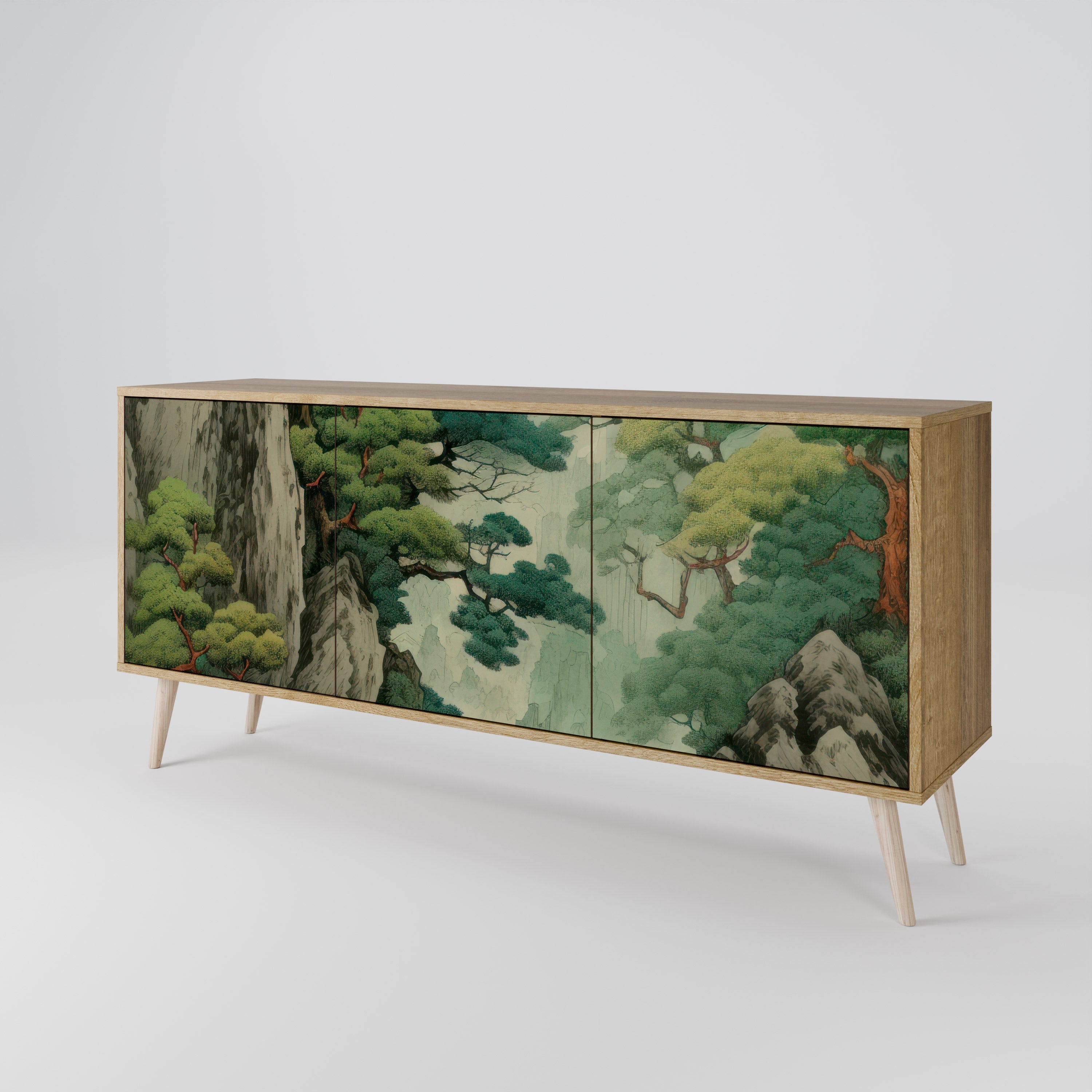 VERDURE ABYSS 3-türiges Sideboard in Eichenoptik