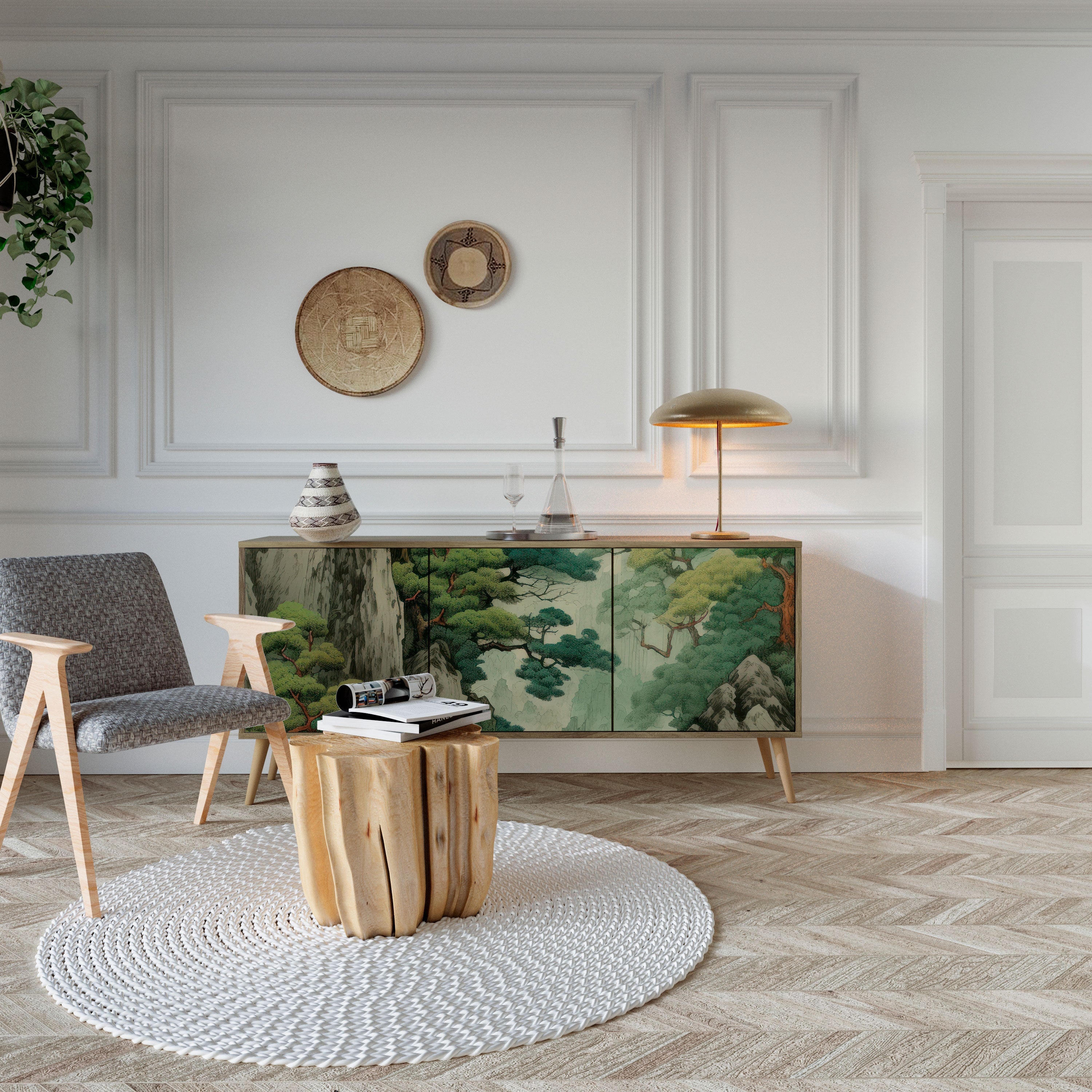 VERDURE ABYSS 3-türiges Sideboard in Eichenoptik
