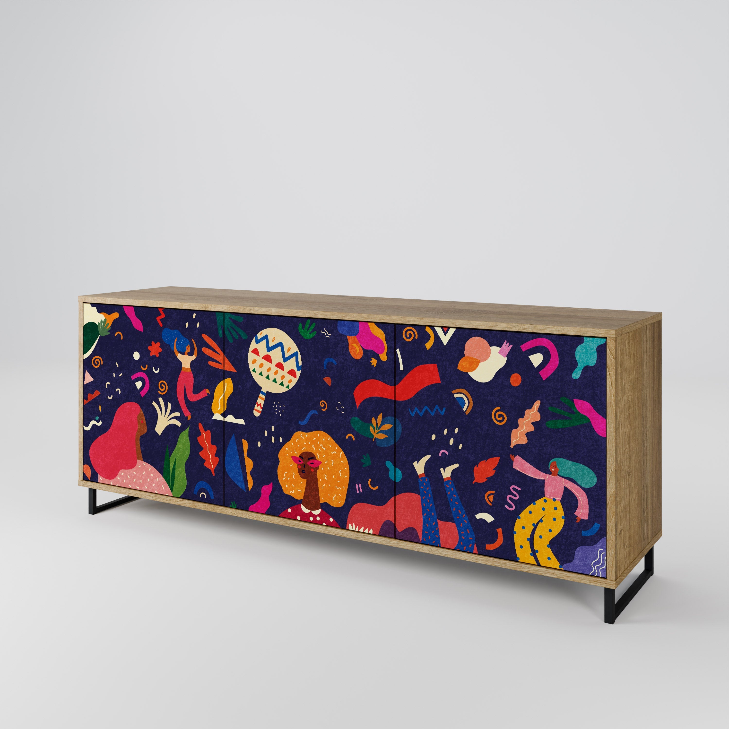 FESTIVE PLEASURES 3-türiges Sideboard in Eichenoptik