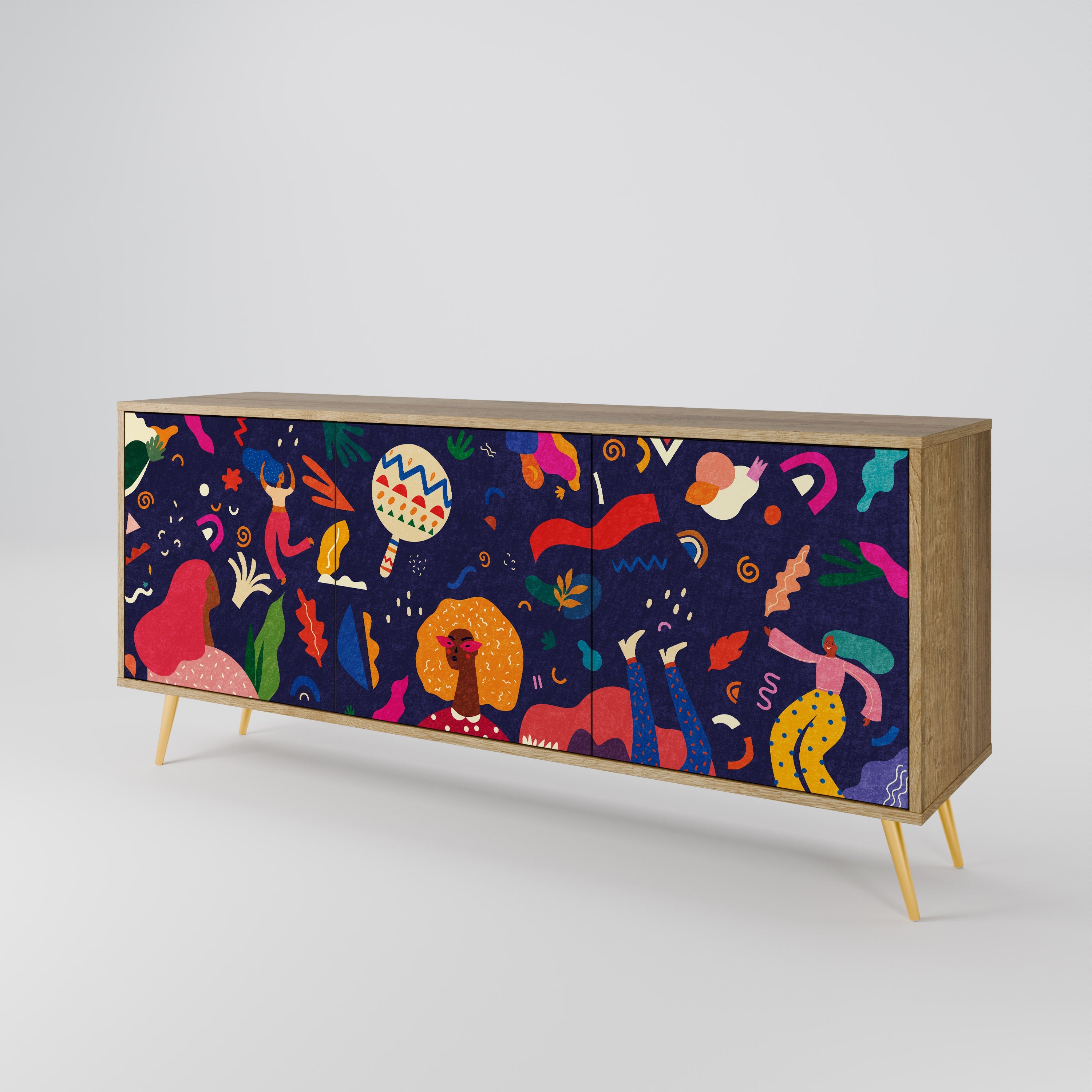 FESTIVE PLEASURES 3-türiges Sideboard in Eichenoptik