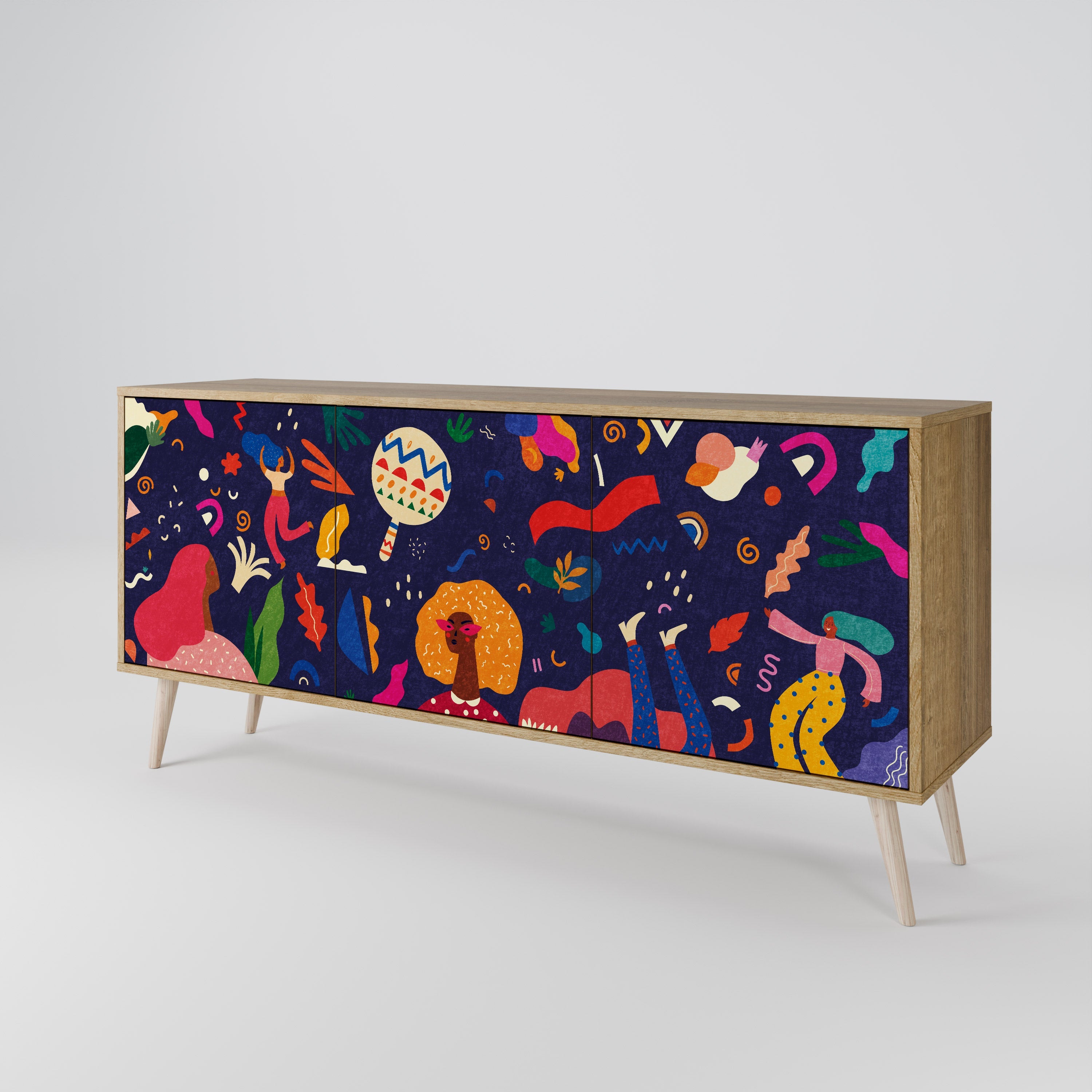 FESTIVE PLEASURES 3-türiges Sideboard in Eichenoptik