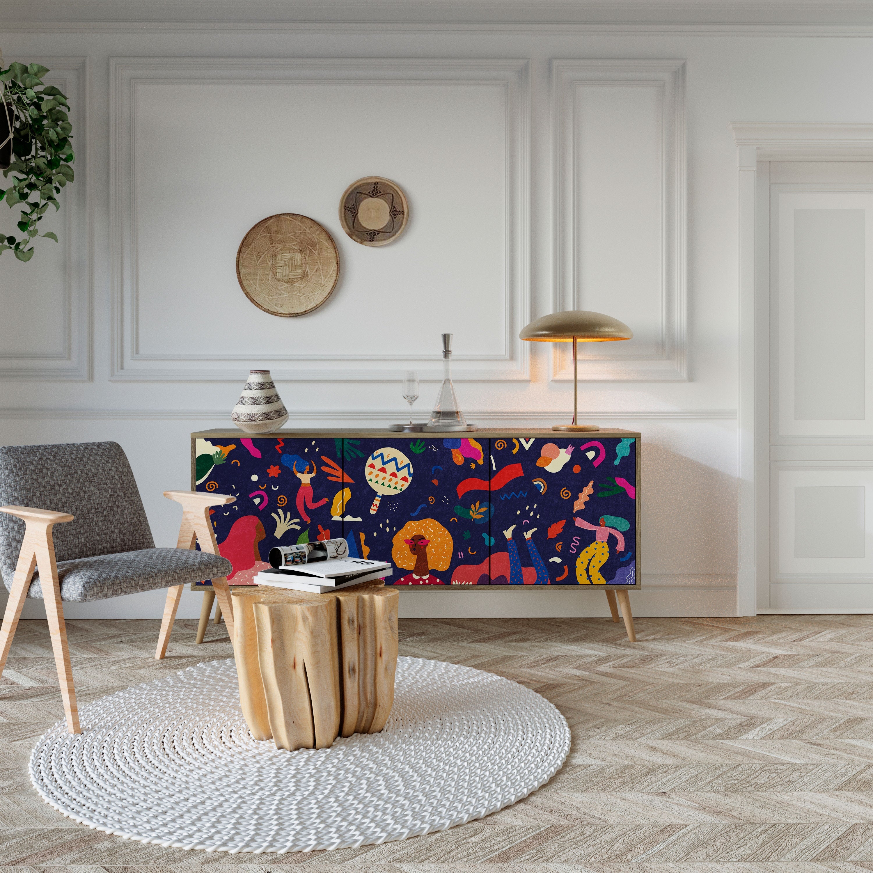 FESTIVE PLEASURES 3-türiges Sideboard in Eichenoptik