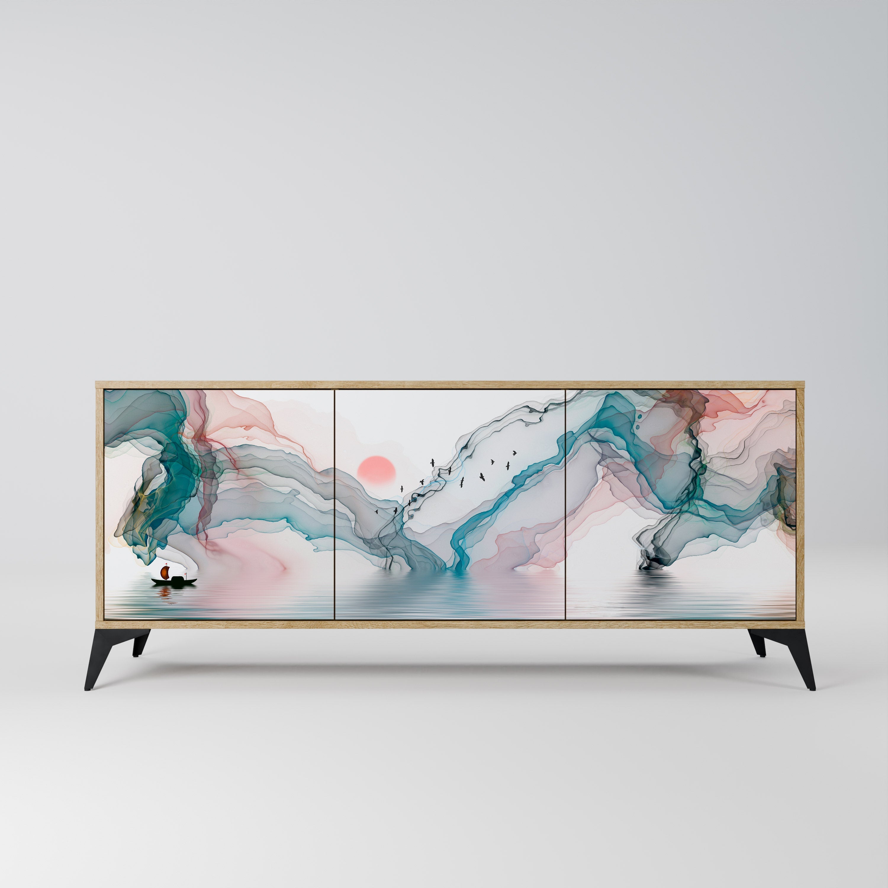 VELVET CROSSING 3-türiges Sideboard in Eichenoptik