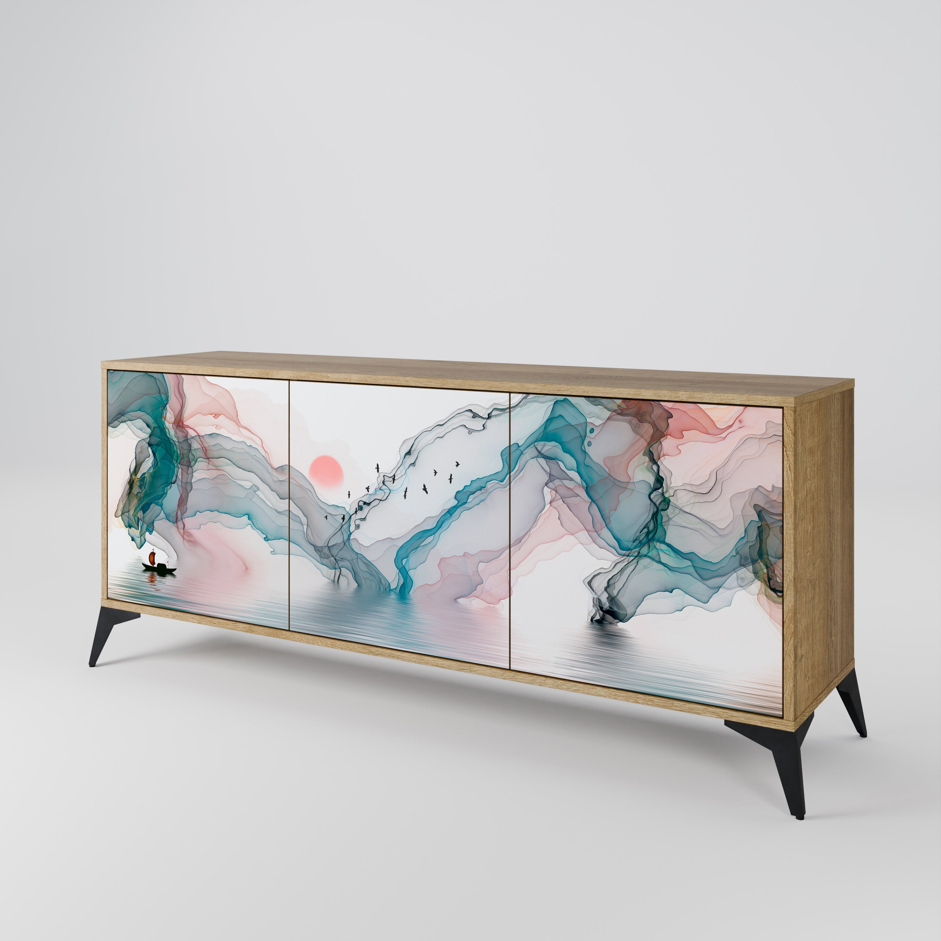 VELVET CROSSING 3-türiges Sideboard in Eichenoptik