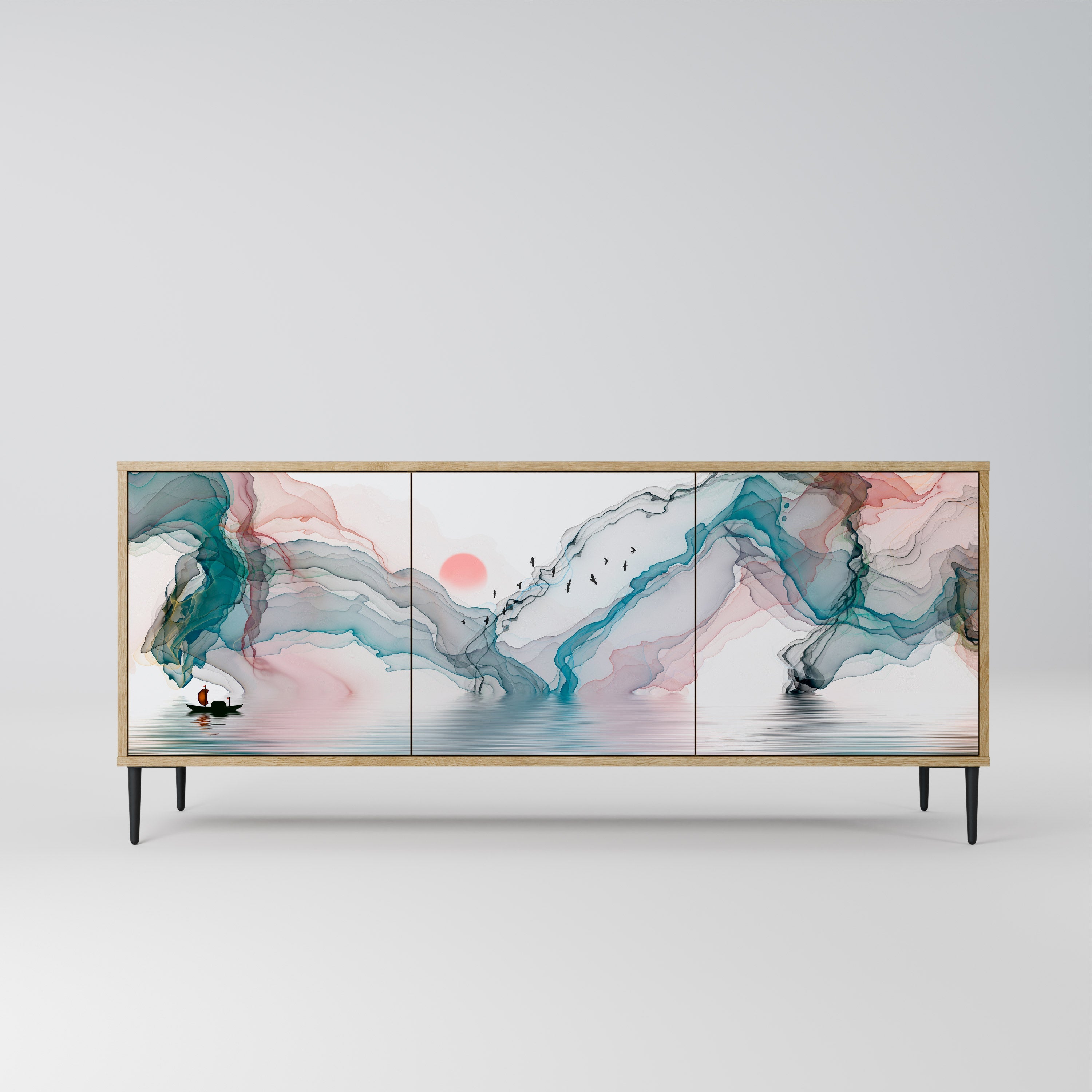 VELVET CROSSING 3-türiges Sideboard in Eichenoptik