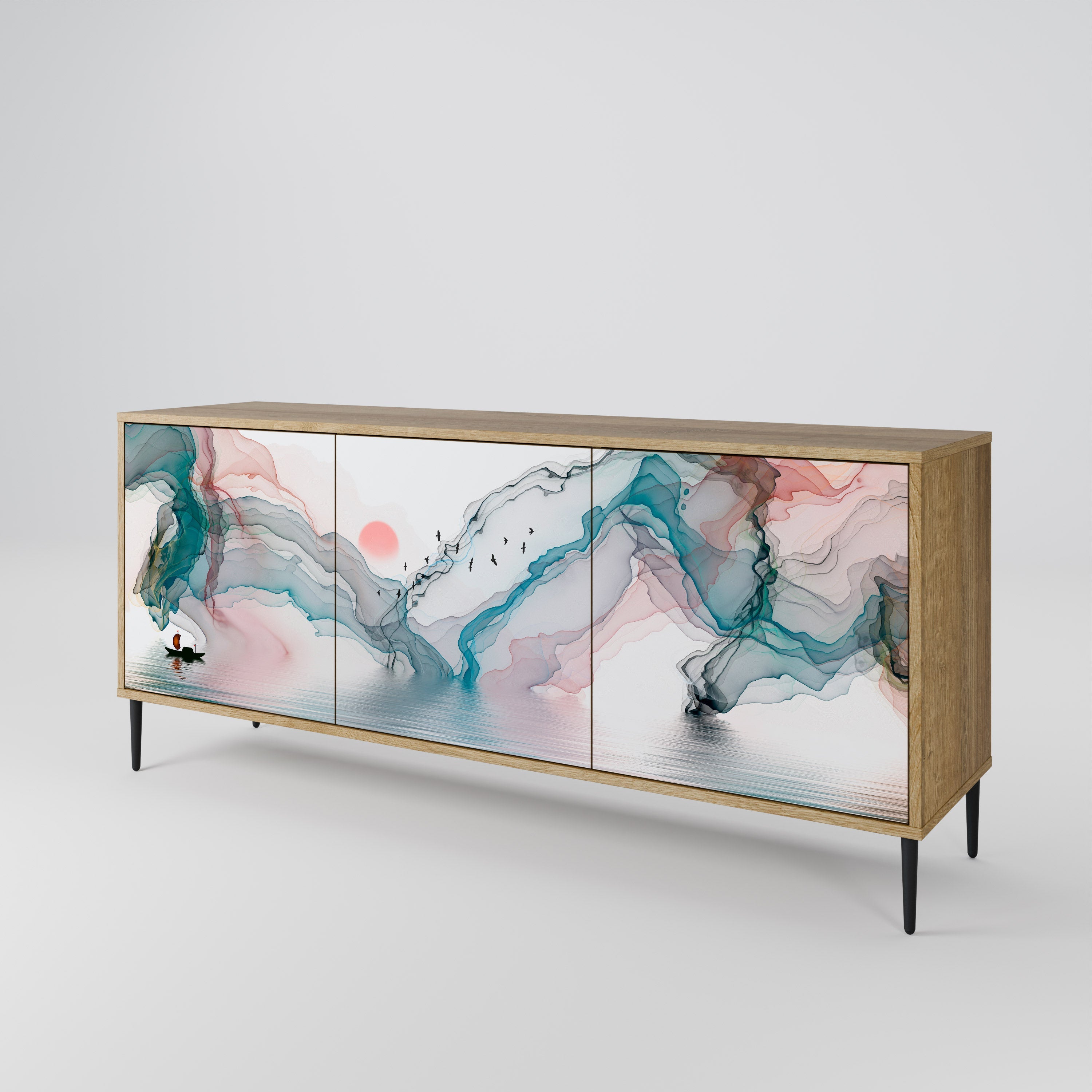 VELVET CROSSING 3-türiges Sideboard in Eichenoptik