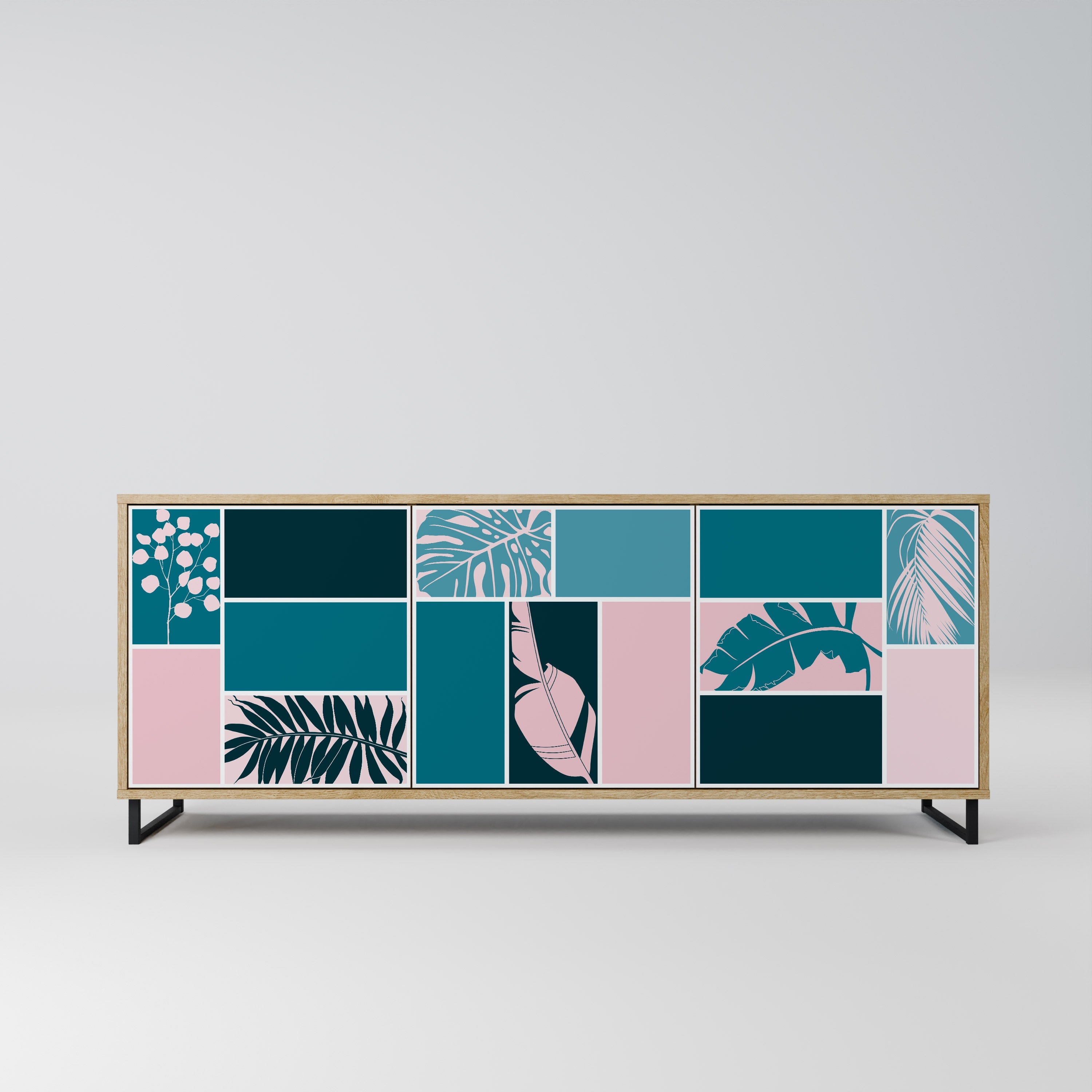 COMBINATION OF SHAPES 3-türiges Sideboard in Eichenoptik