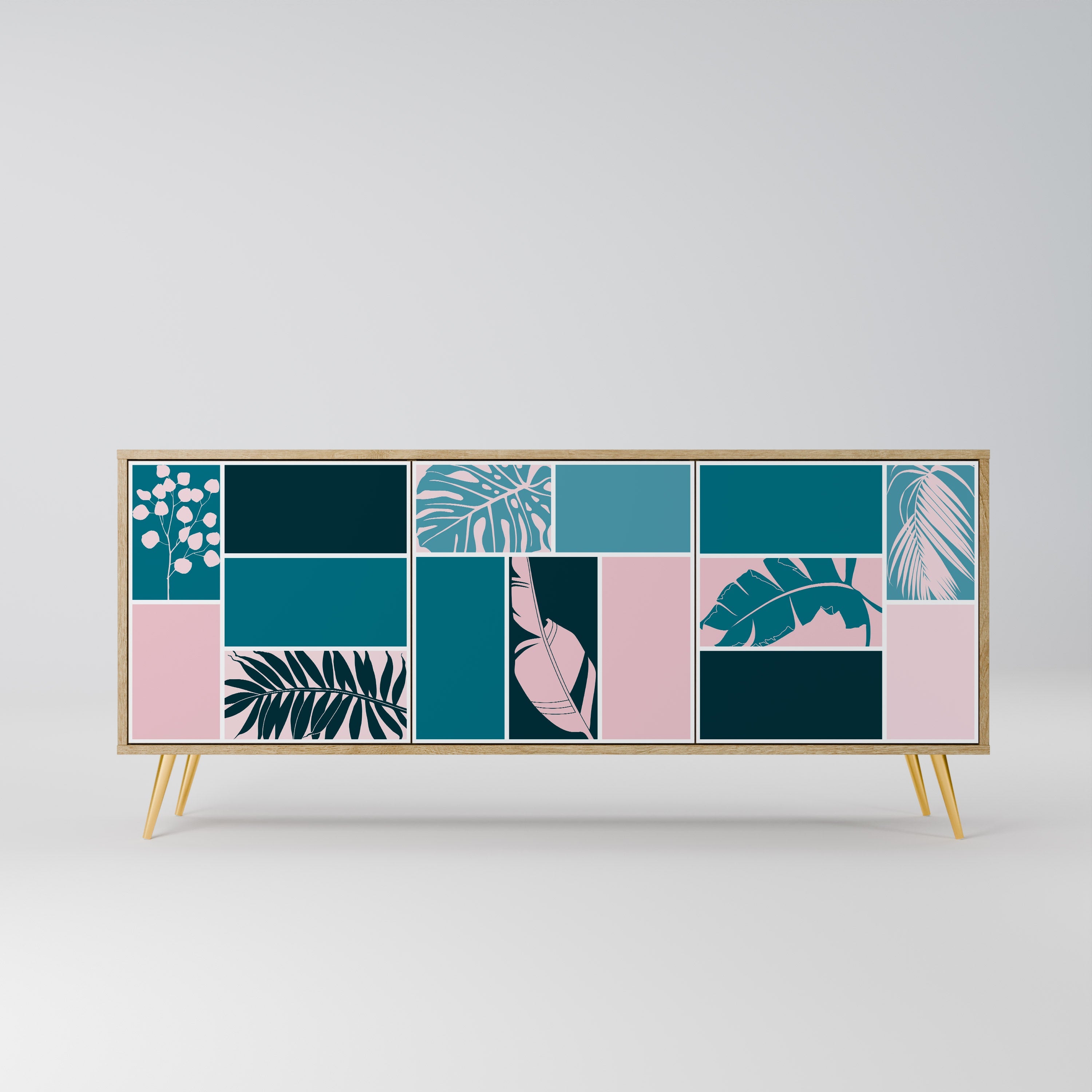 COMBINATION OF SHAPES 3-türiges Sideboard in Eichenoptik