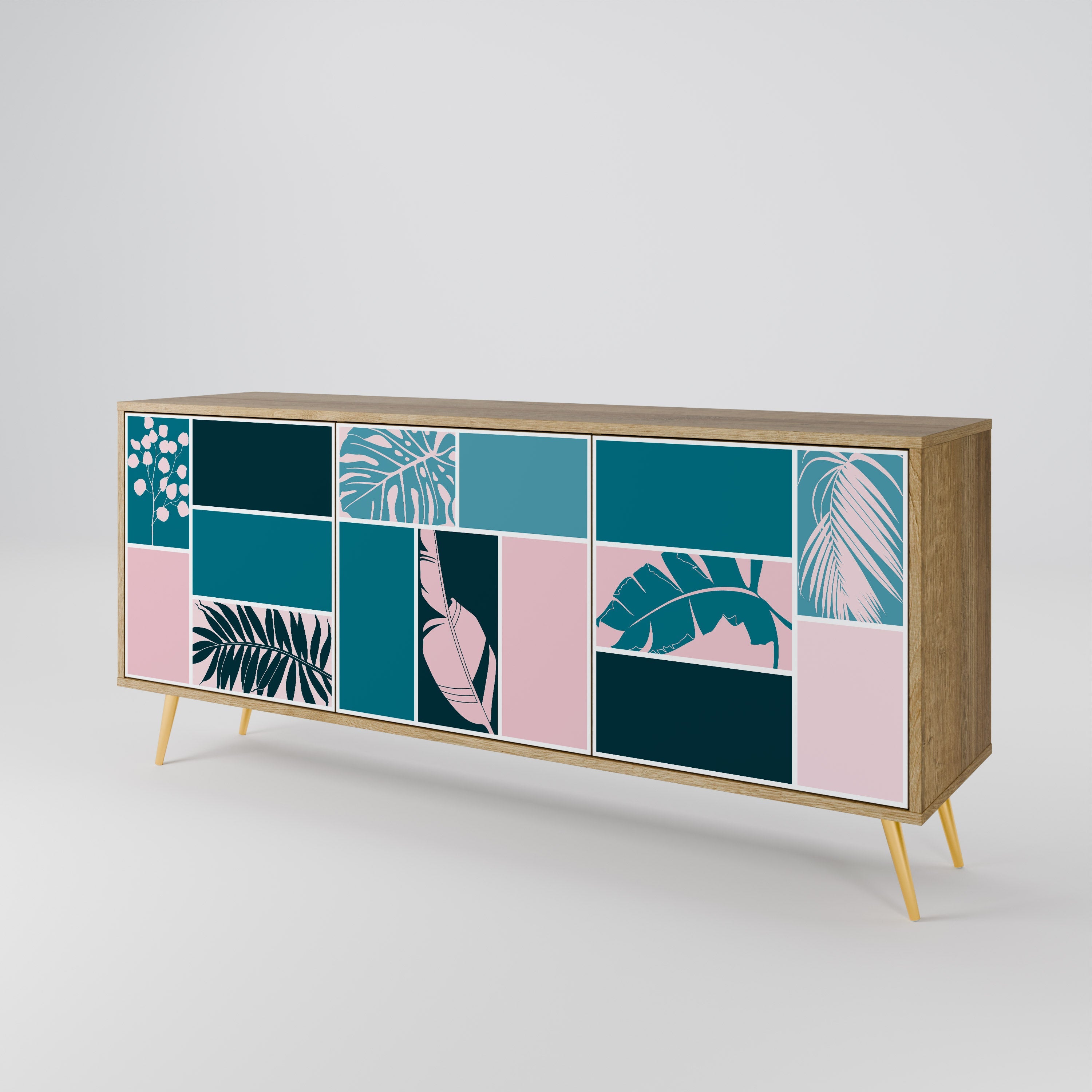 COMBINATION OF SHAPES 3-türiges Sideboard in Eichenoptik