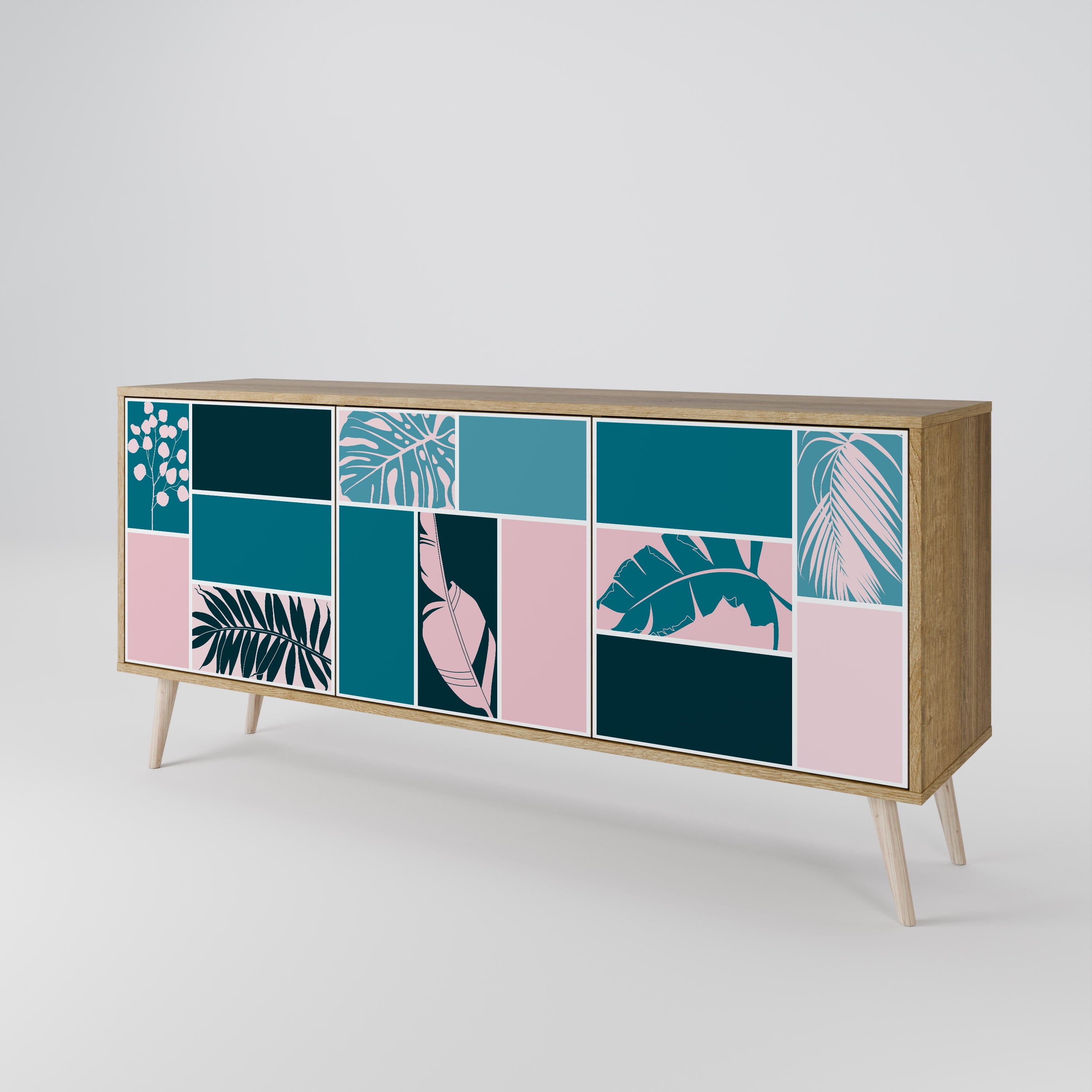 COMBINATION OF SHAPES 3-türiges Sideboard in Eichenoptik