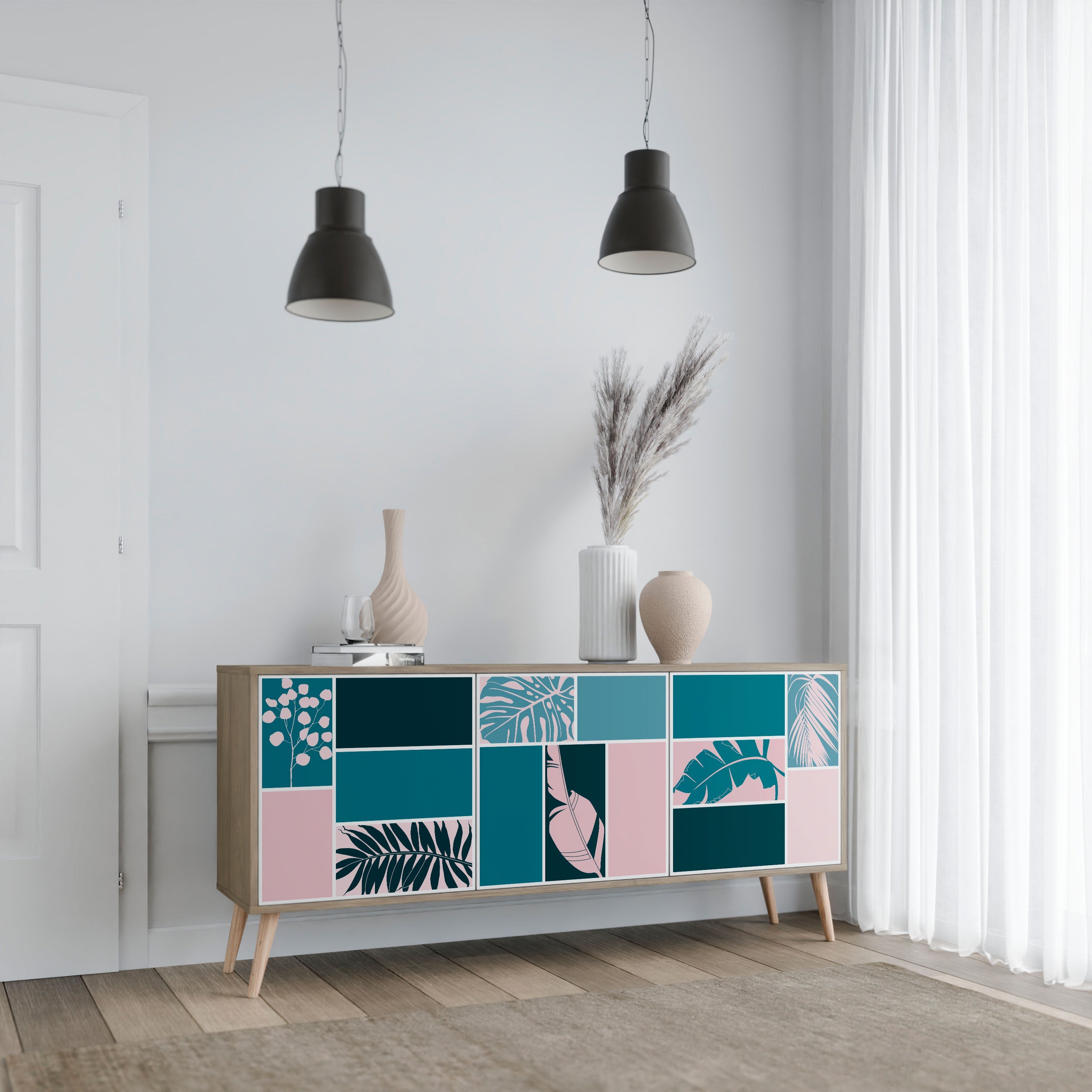 COMBINATION OF SHAPES 3-türiges Sideboard in Eichenoptik