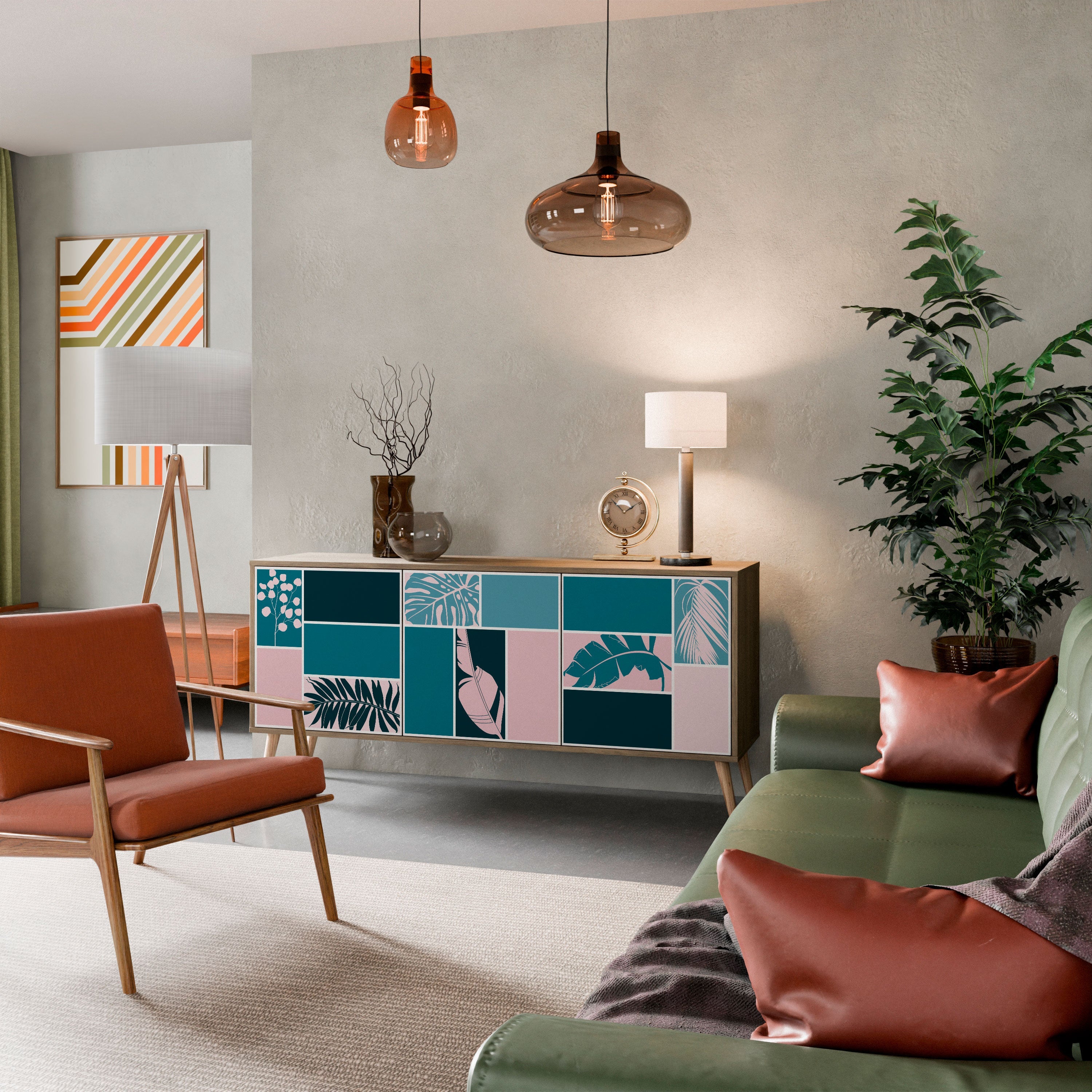 COMBINATION OF SHAPES 3-türiges Sideboard in Eichenoptik