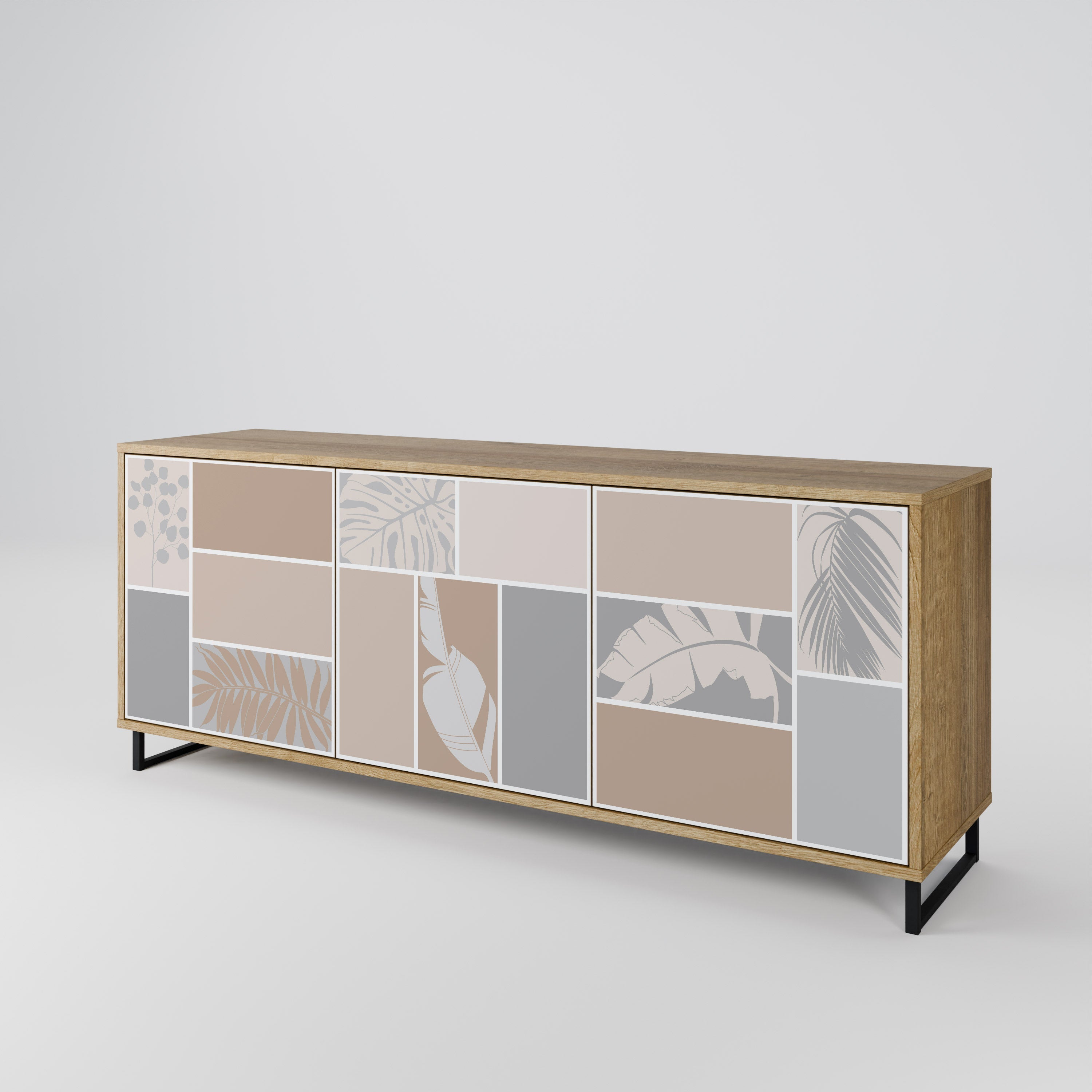 TROPICAL SHAPES 3-türiges Sideboard in Eichenoptik