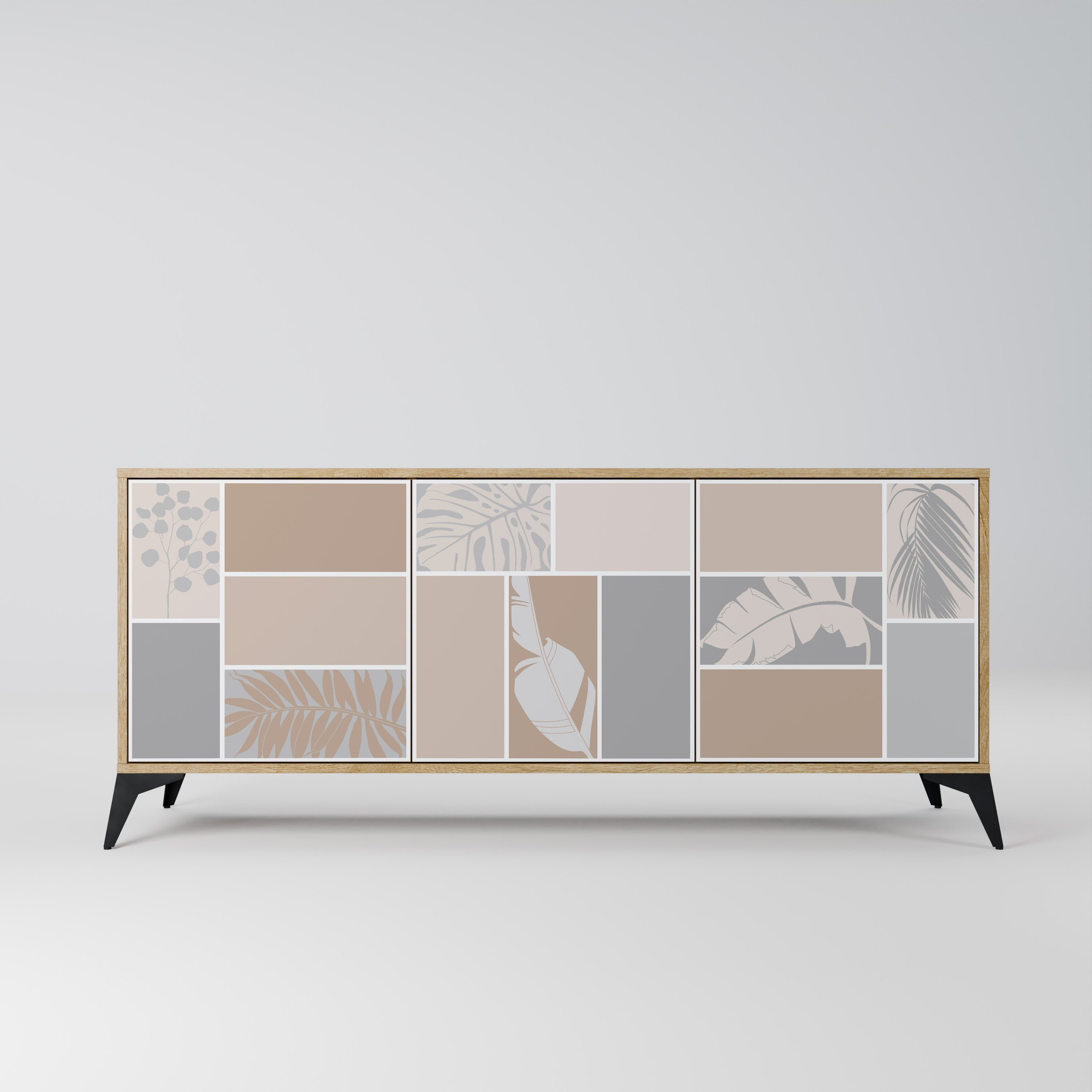 TROPICAL SHAPES 3-türiges Sideboard in Eichenoptik