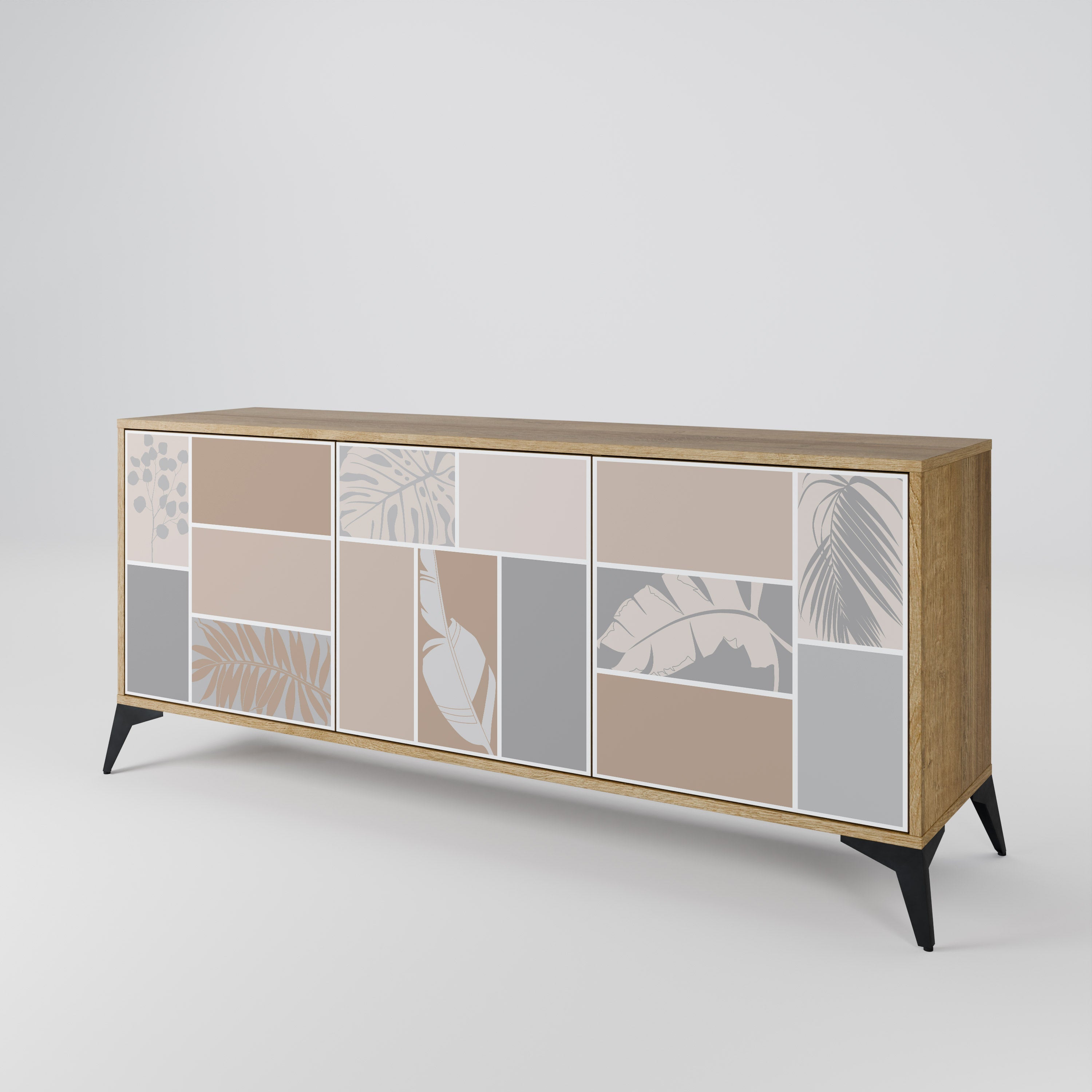 TROPICAL SHAPES 3-türiges Sideboard in Eichenoptik