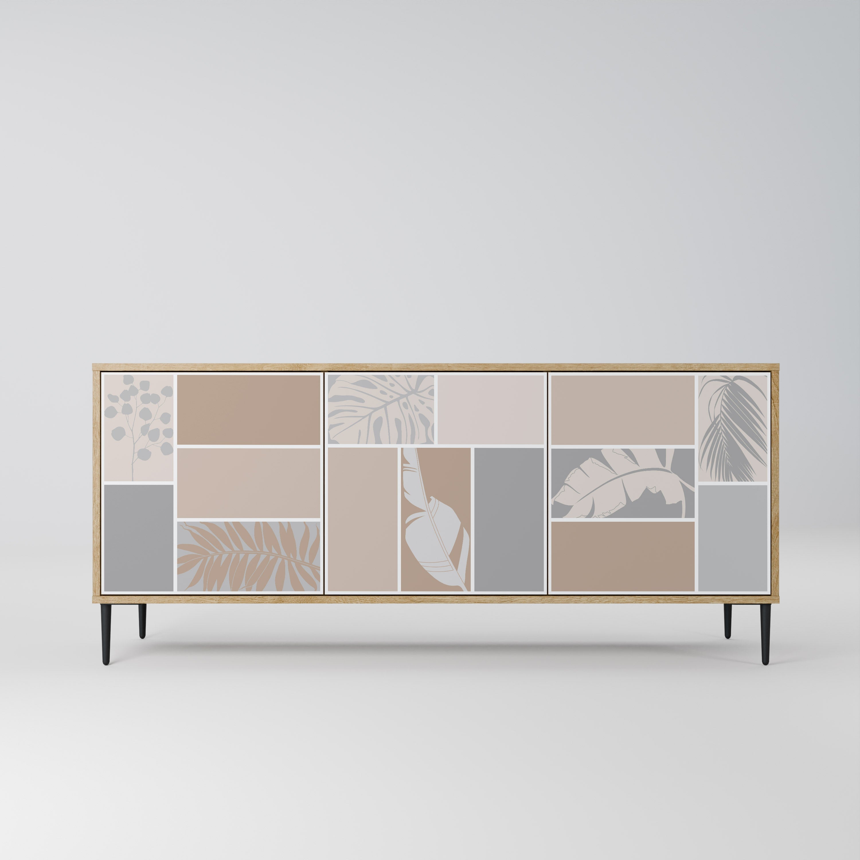 TROPICAL SHAPES 3-türiges Sideboard in Eichenoptik