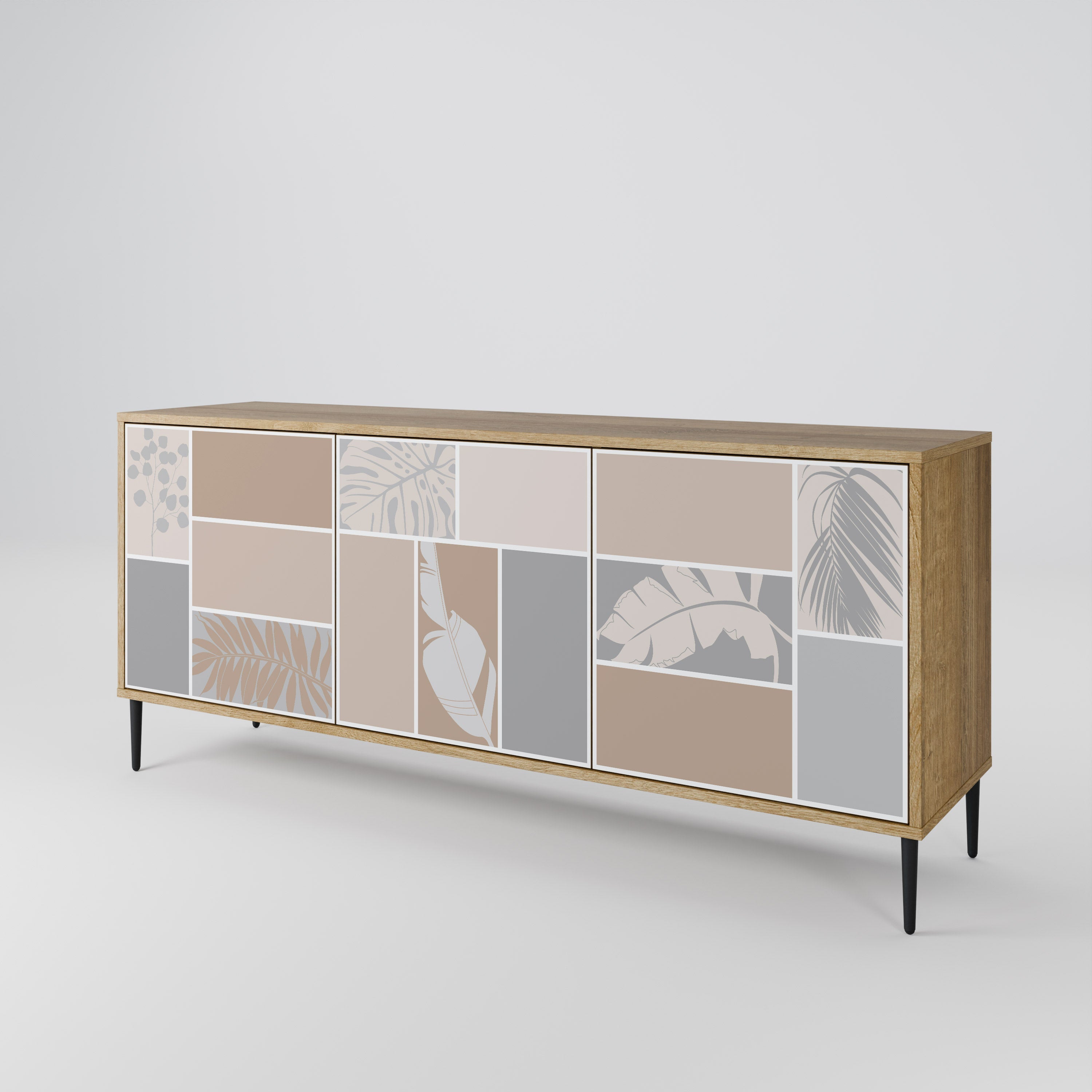 TROPICAL SHAPES 3-türiges Sideboard in Eichenoptik