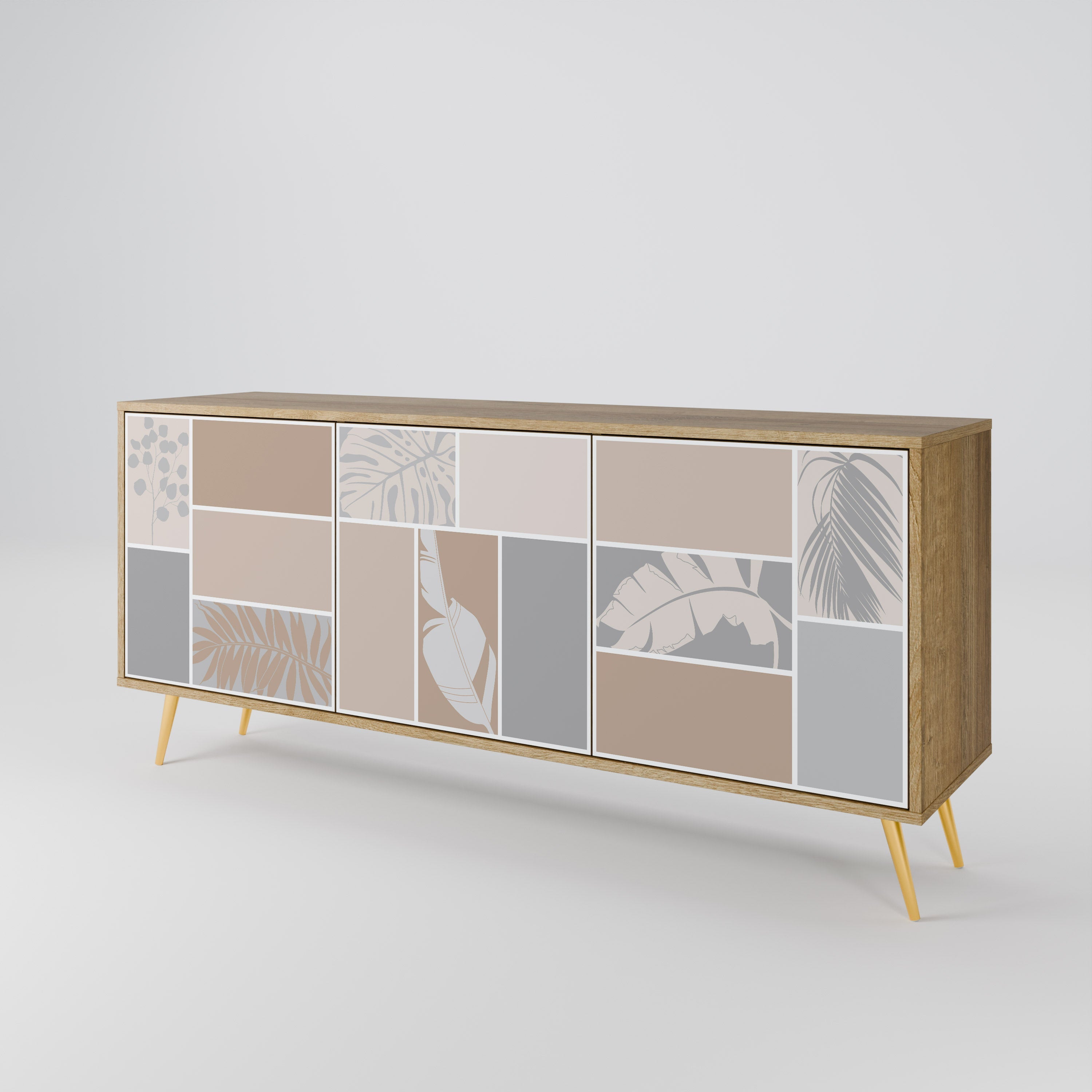 TROPICAL SHAPES 3-türiges Sideboard in Eichenoptik
