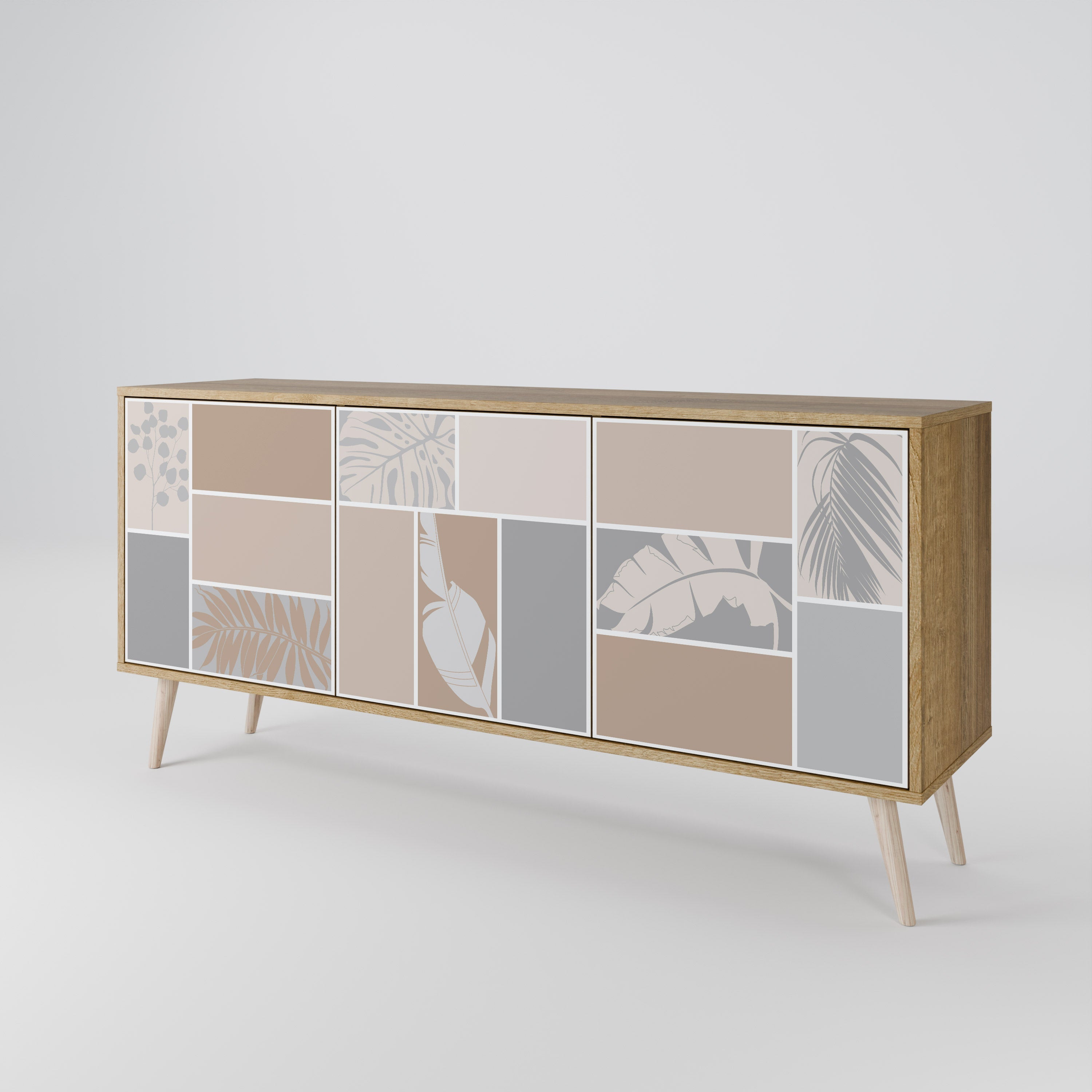 TROPICAL SHAPES 3-türiges Sideboard in Eichenoptik
