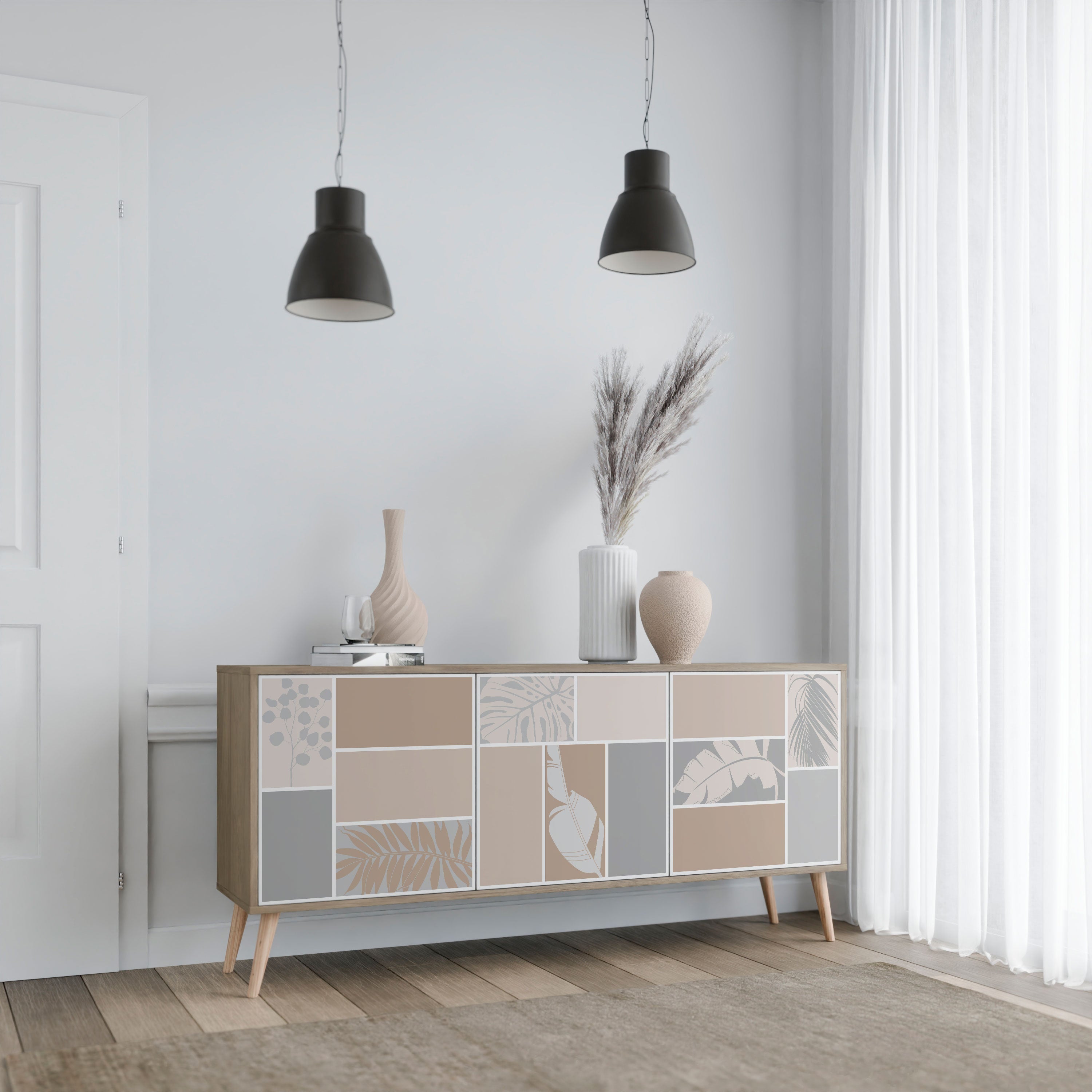 TROPICAL SHAPES 3-türiges Sideboard in Eichenoptik