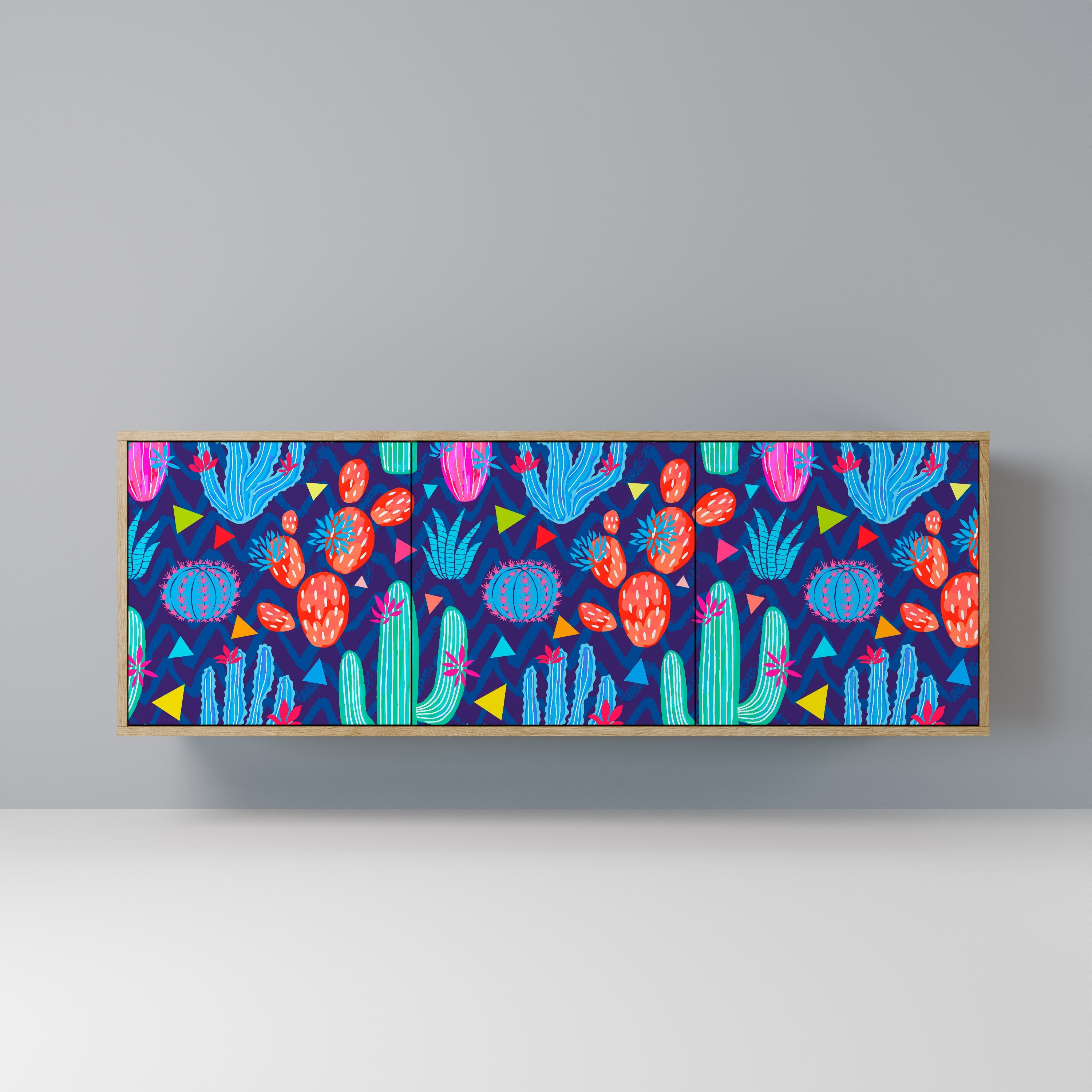 CACTUS VIBES 3-türiges Sideboard in Eichenoptik