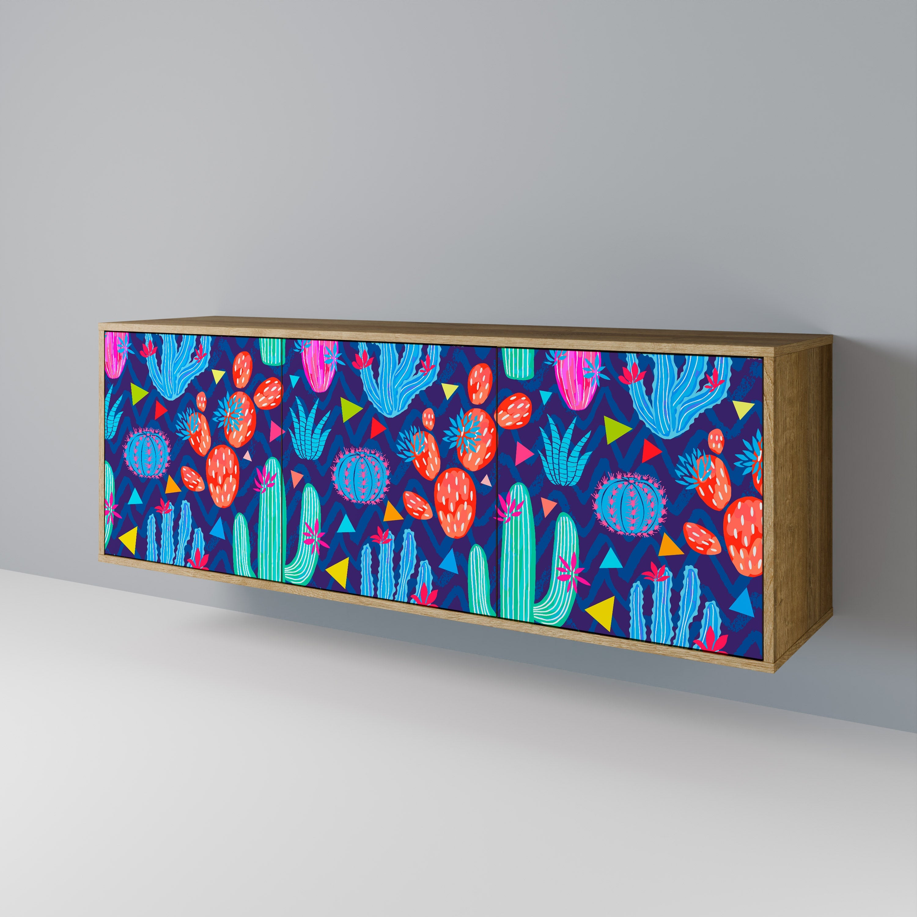 CACTUS VIBES 3-türiges Sideboard in Eichenoptik